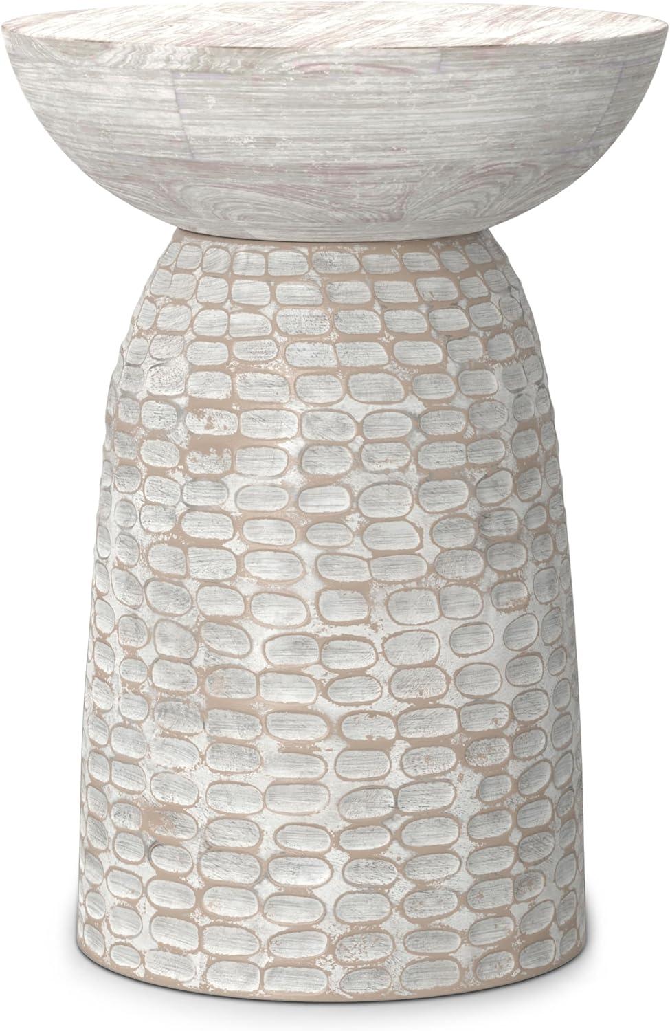 Simpli Home Boyd Solid Mango Wood Pedestal Accent End Table