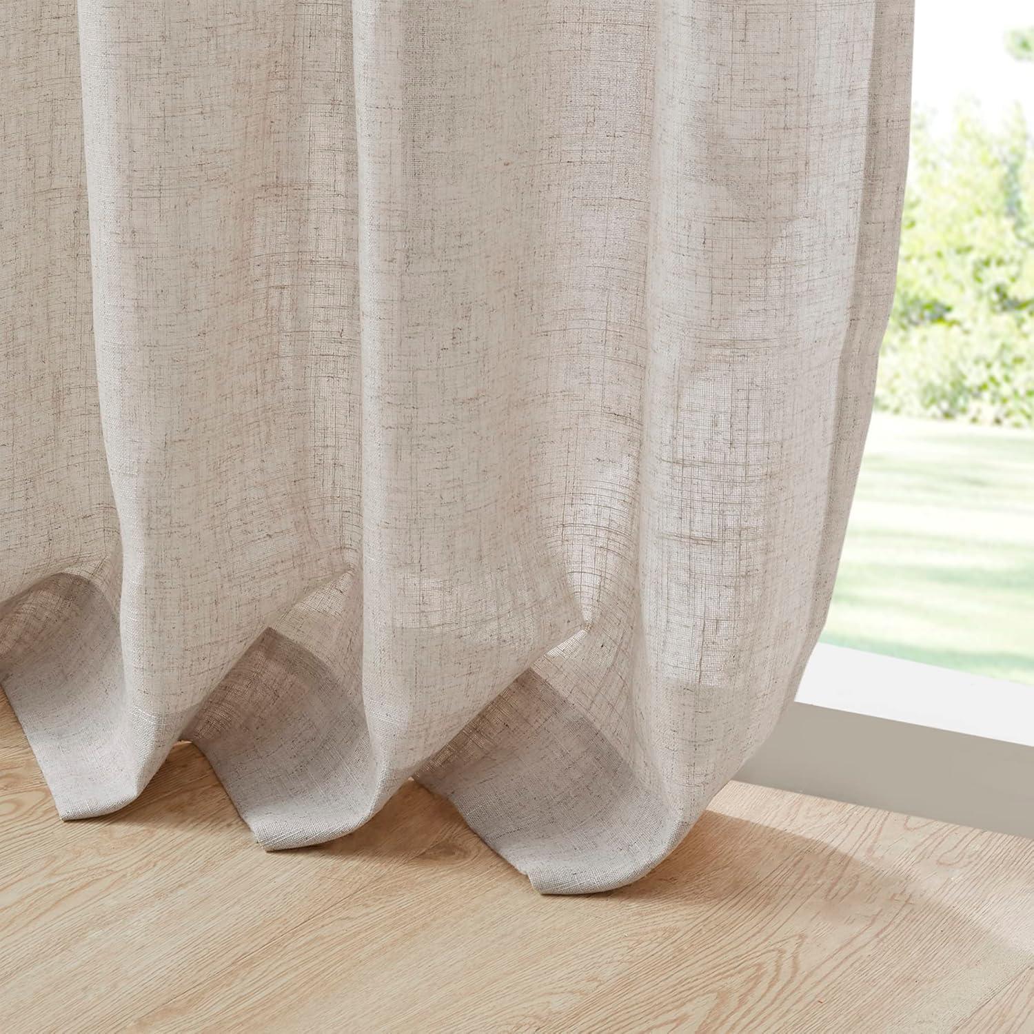 Madison Park Kyler Natural Linen Blend Light Filtering Curtain Panel Pair 52x84" (Set of 2)