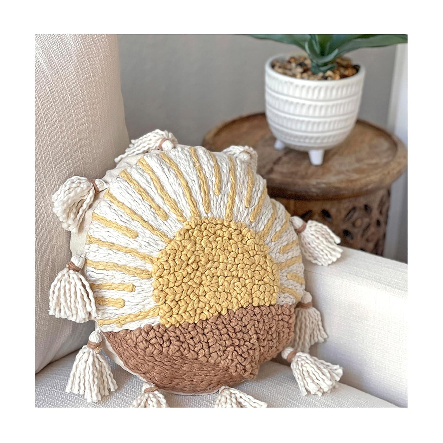 Crane Baby Sunshine Accent Pillow Cover With Insert, 100% Cotton For Baby Nursery, by