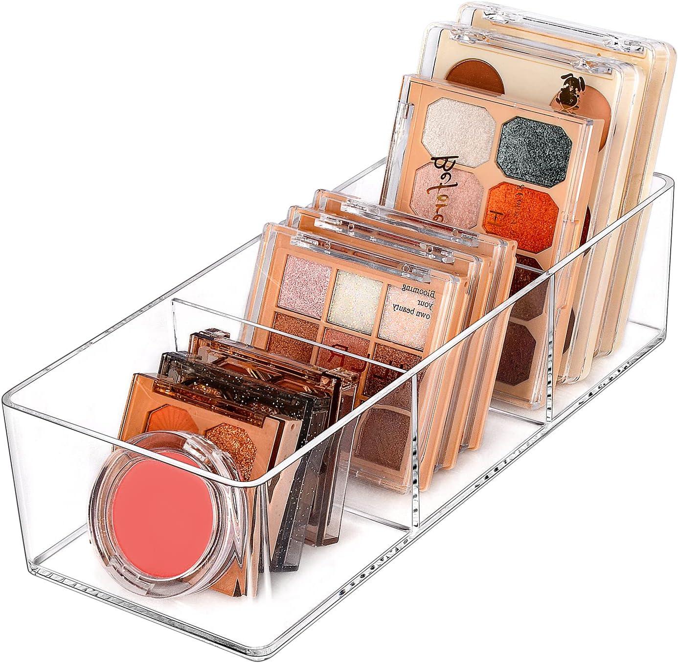 JessLab Acrylic Makeup Organizer with 3 Compartments, Transparent