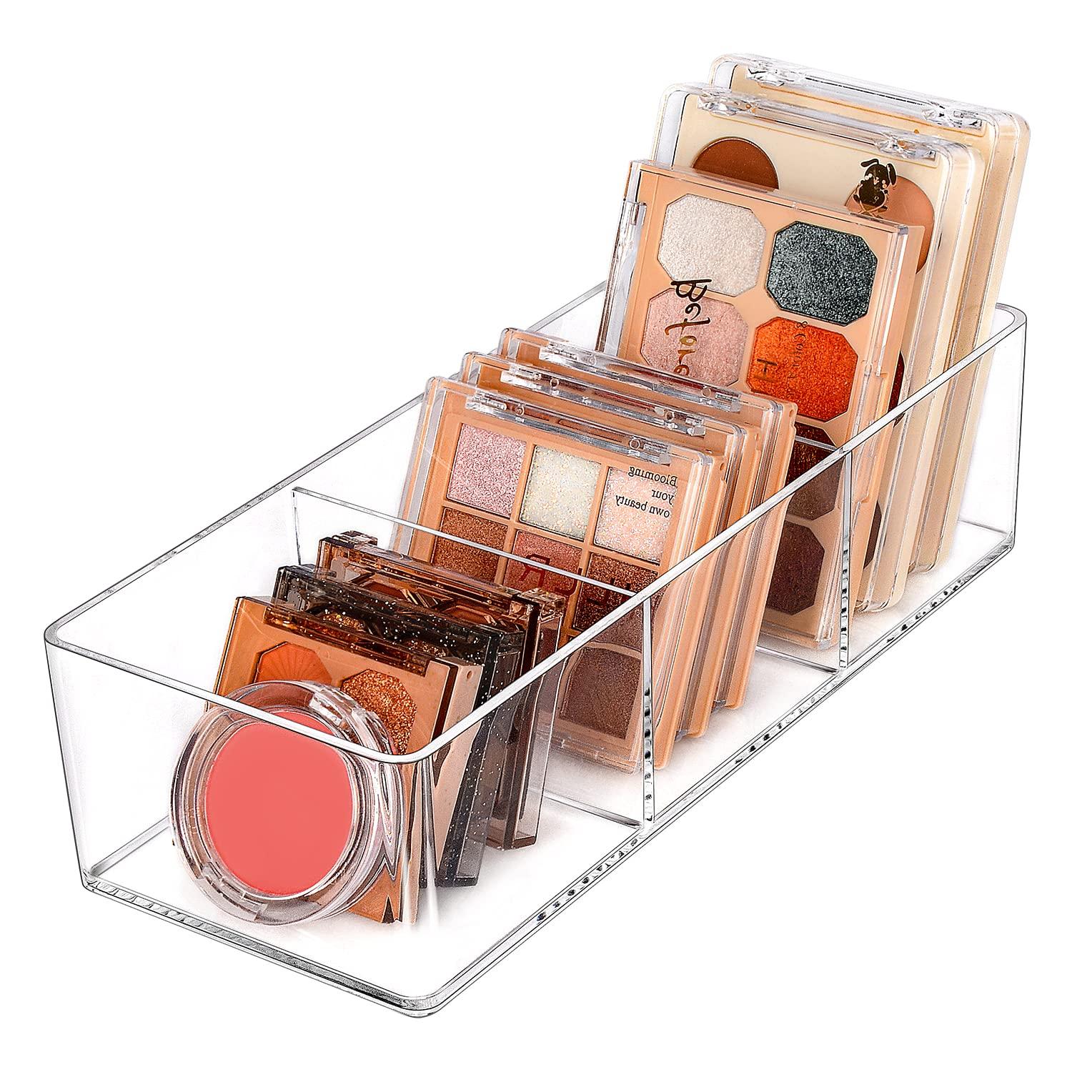 JessLab Acrylic Makeup Organizer with 3 Compartments, Transparent