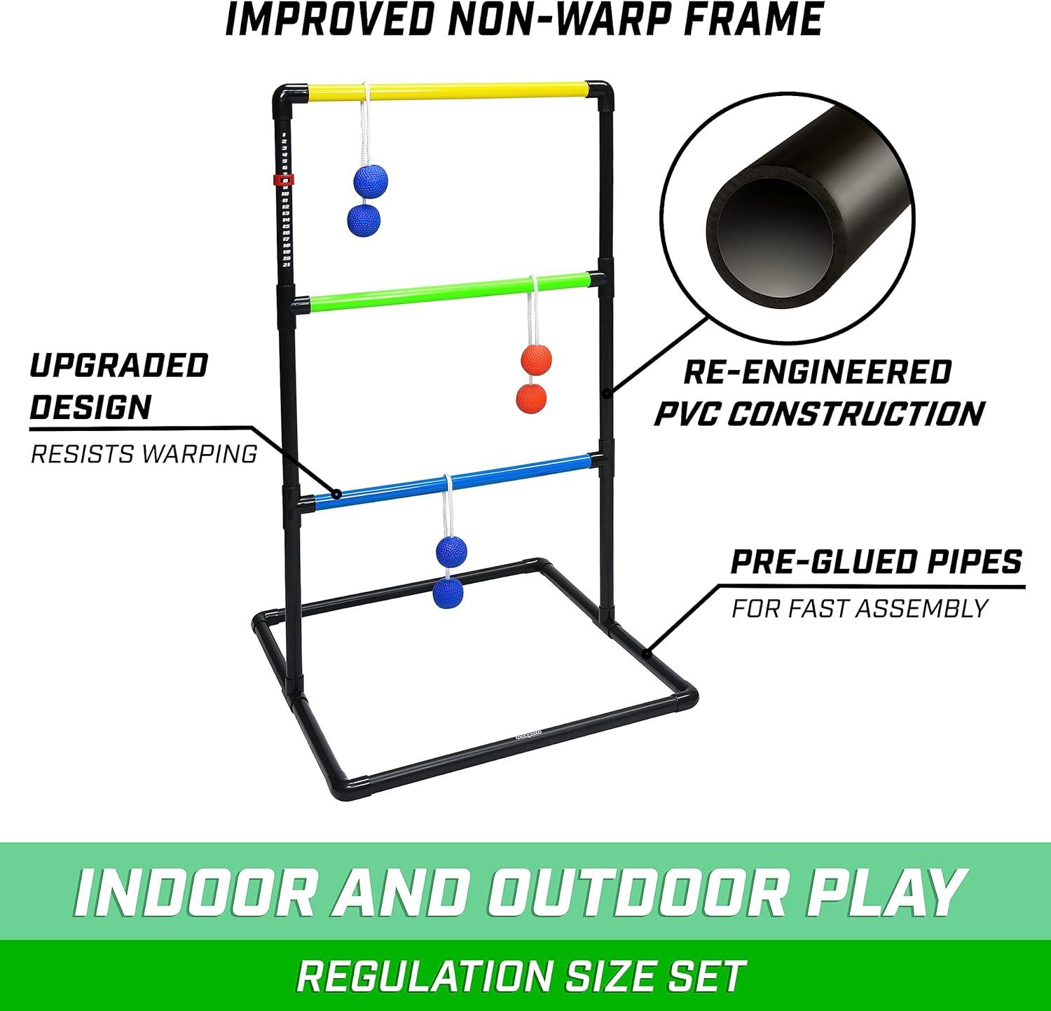GoSports GoSports Indoor Outdoor Ladder Toss Game Set - Backyard Lawn Game - Rubber Bolos, Carrying Case and Score Trackers