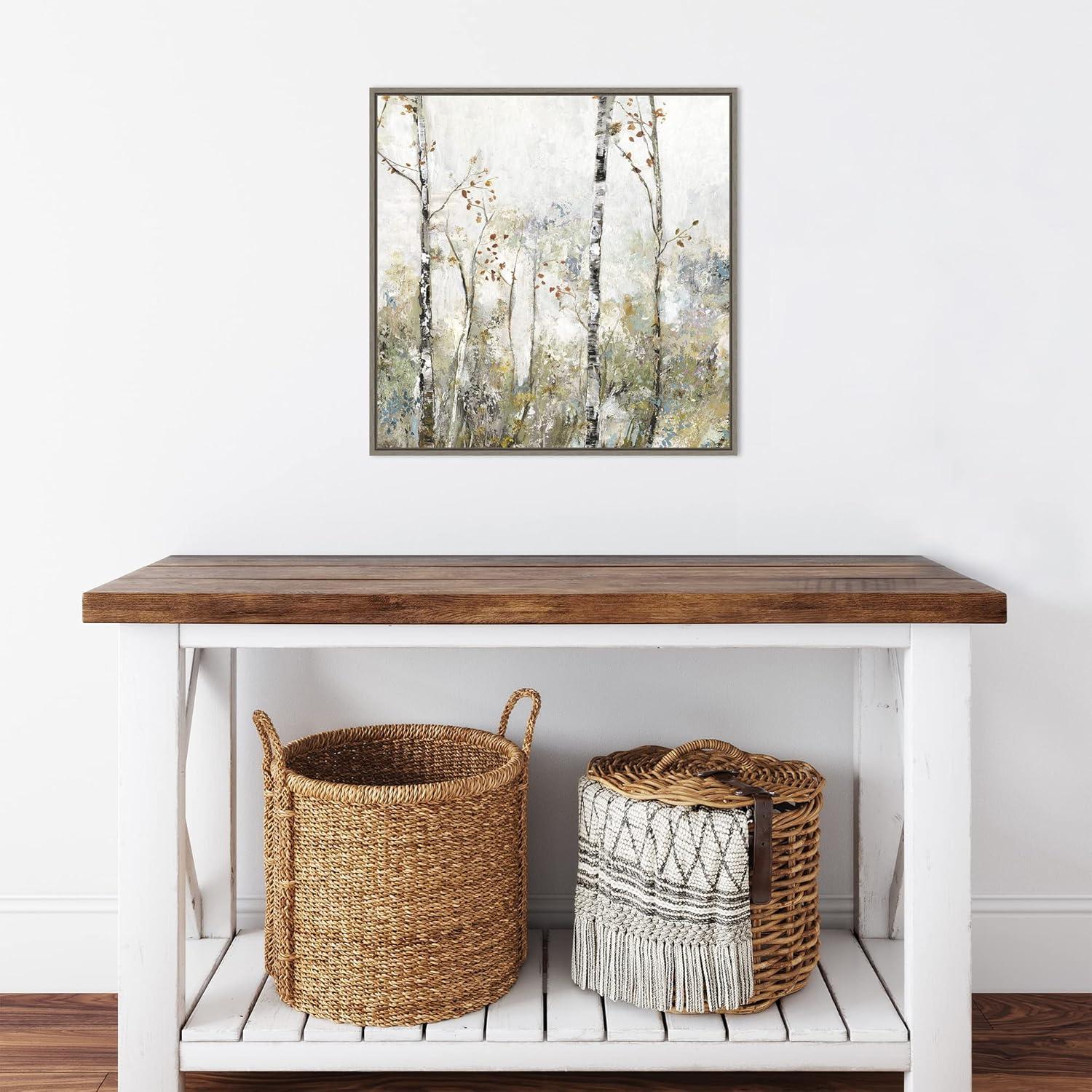 Amanti Art Soft Birch Forest II by Allison Pearce Canvas Wall Art Print Framed 22 x 22-in.