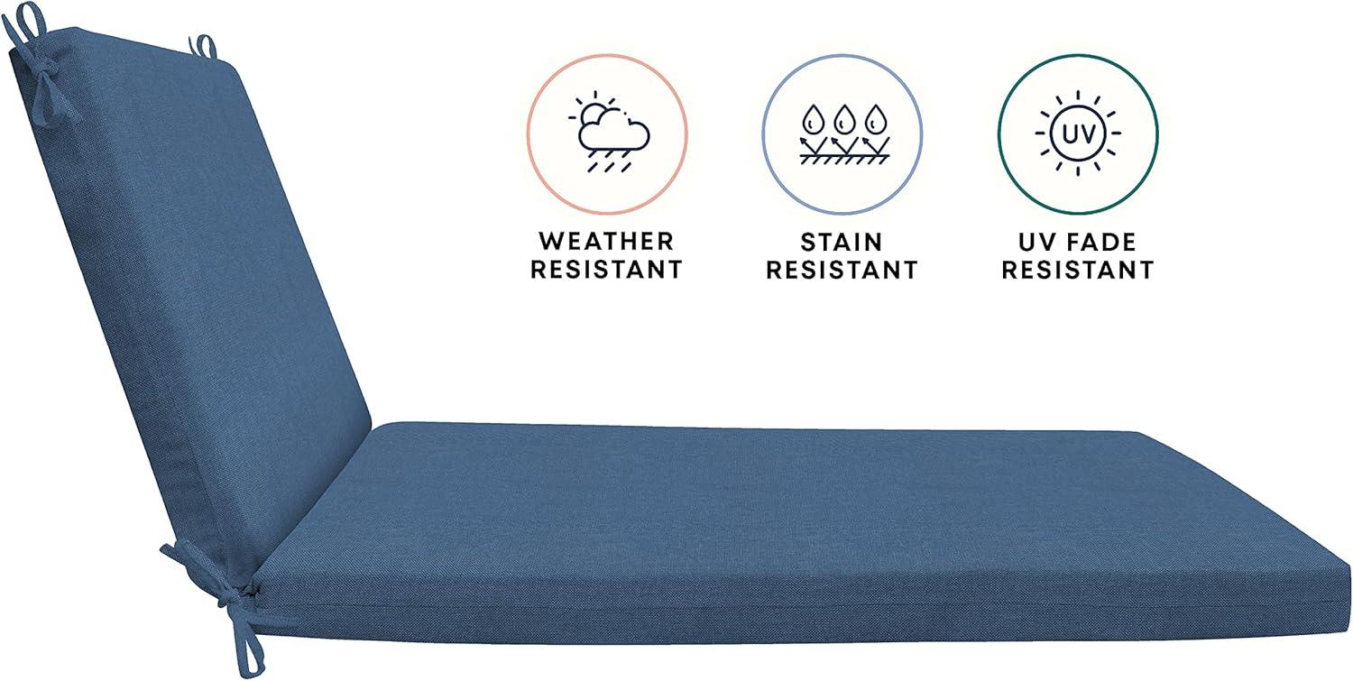 Honeycomb Outdoor Chaise Lounge Cushion - Textured Solid Pacific Blue