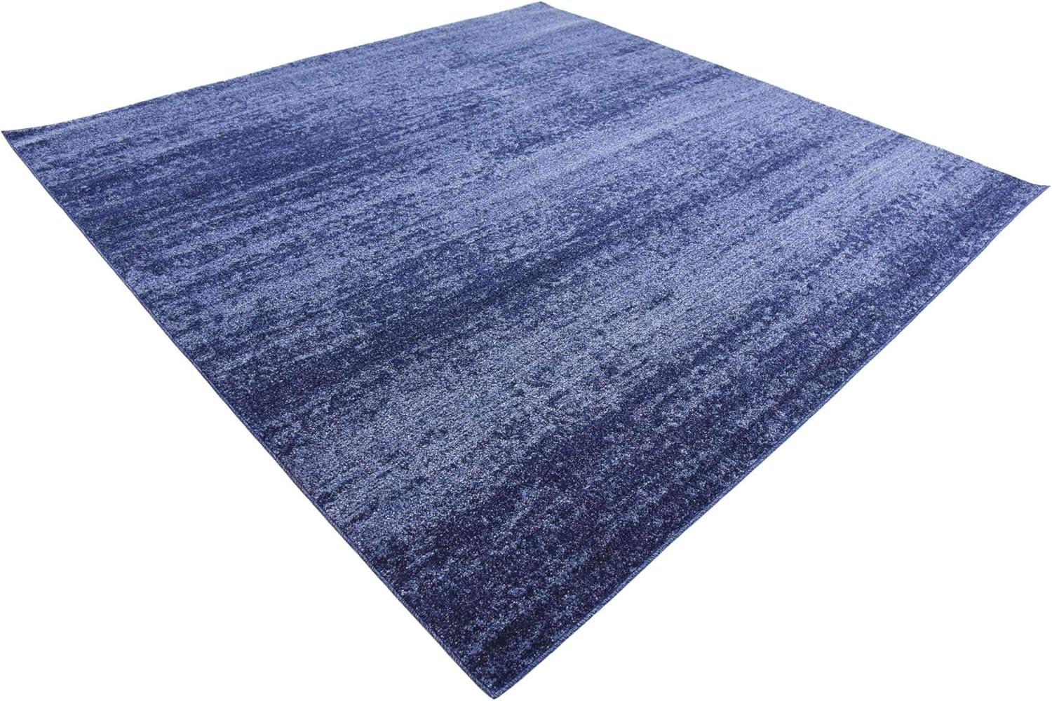 Unique Loom Del Mar Collection Area Rug - Lucille (7' 10" Square, Navy Blue/ Ivory)