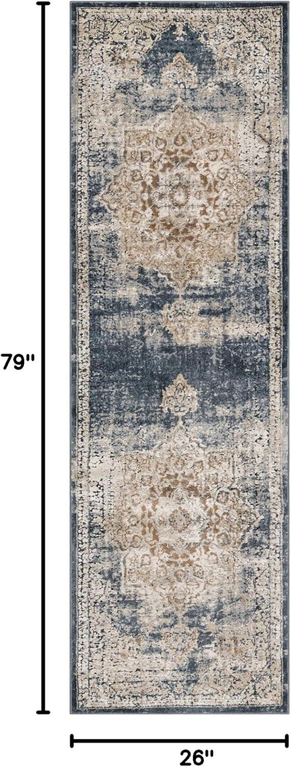 Unique Loom Chateau Collection Area Rug - Roosevelt (6' 1" x 9' Rectangle Slate Blue/Beige)