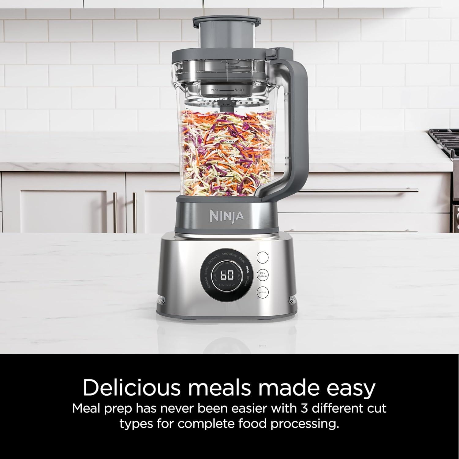 Ninja Ninja Blender and Food Processor System, Power Blenders For-Kitchen and Personal Size, Smoothie Maker, 6 Functions, 72-oz. Glass Pitcher and To-Go Cups