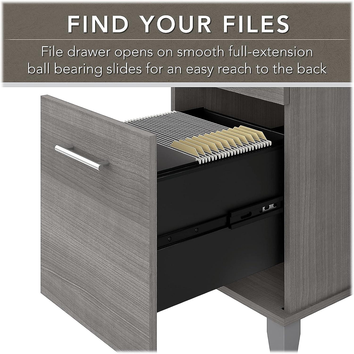 Somerset 72W Sit to Stand L Desk with Hutch in Platinum Gray - Engineered Wood