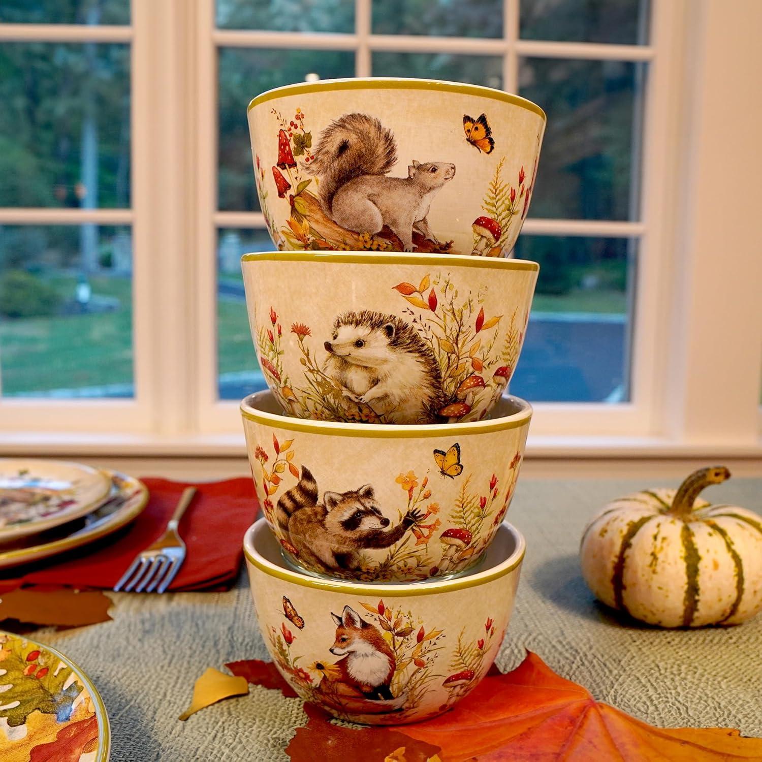 Woodland Critters Set of 4 Ice Cream Bowls