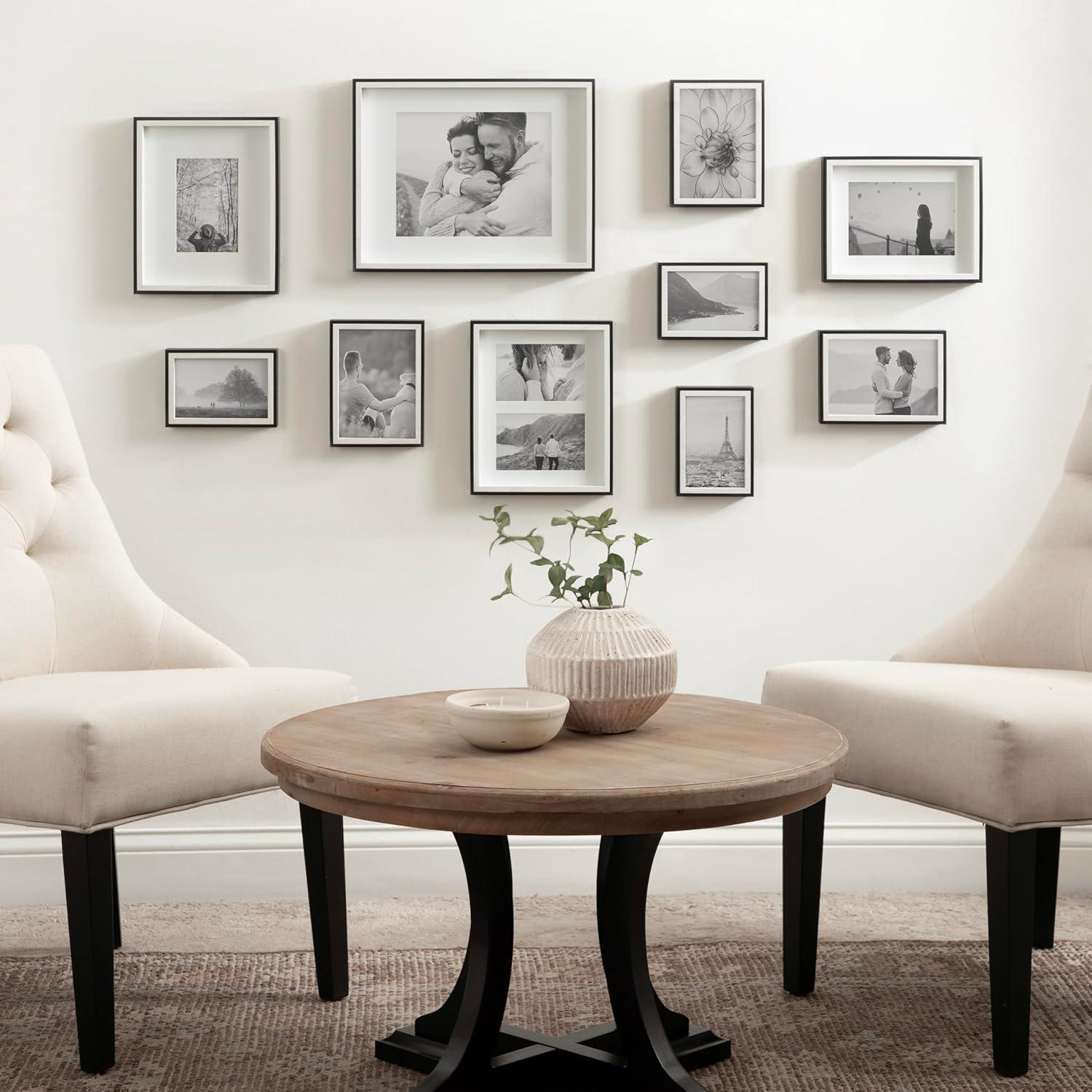 Kate & Laurel All Things Decor (Set of 10) Gibson Wall Photo Frames Black