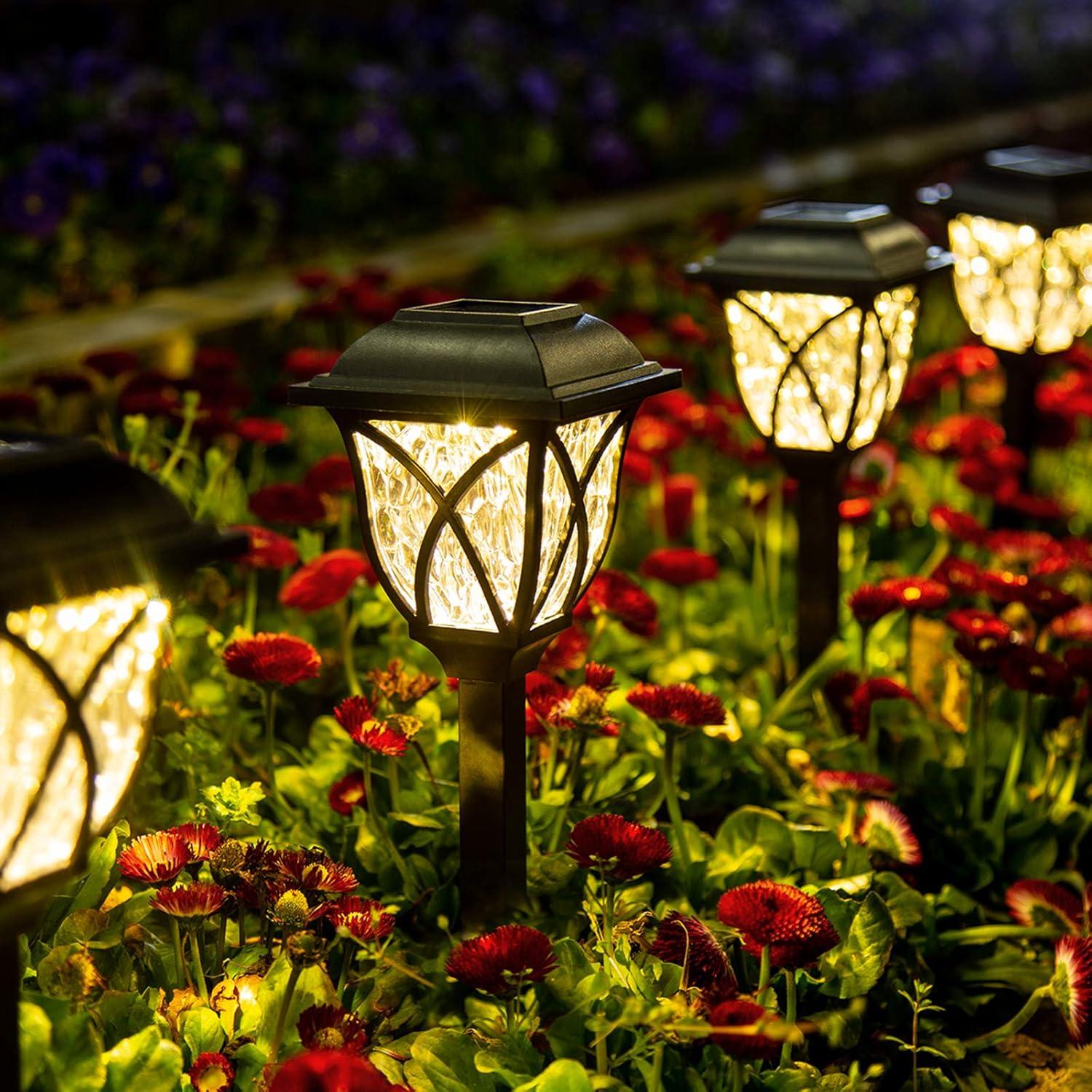 Classic Black Solar LED Pathway Lights, 6-Pack