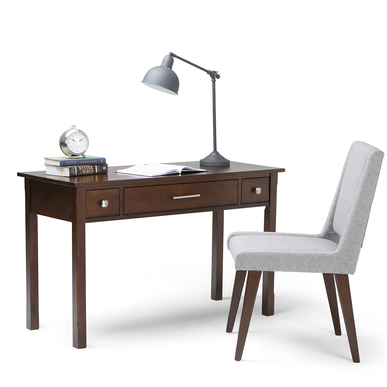 Simpli Home Avalon Solid Wood Desk with Keyboard Tray and Storage