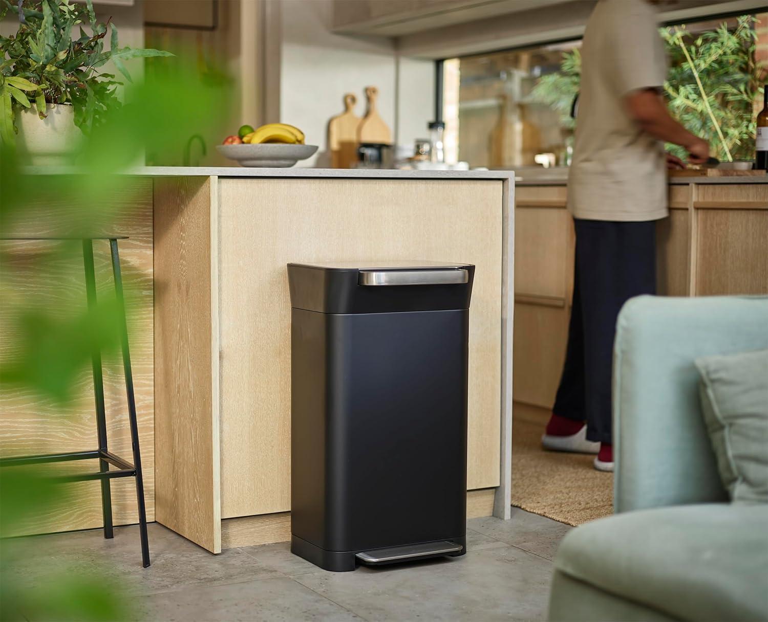 Joseph Joseph Titan 30L Indoor Step Trash Can - Carbon Black
