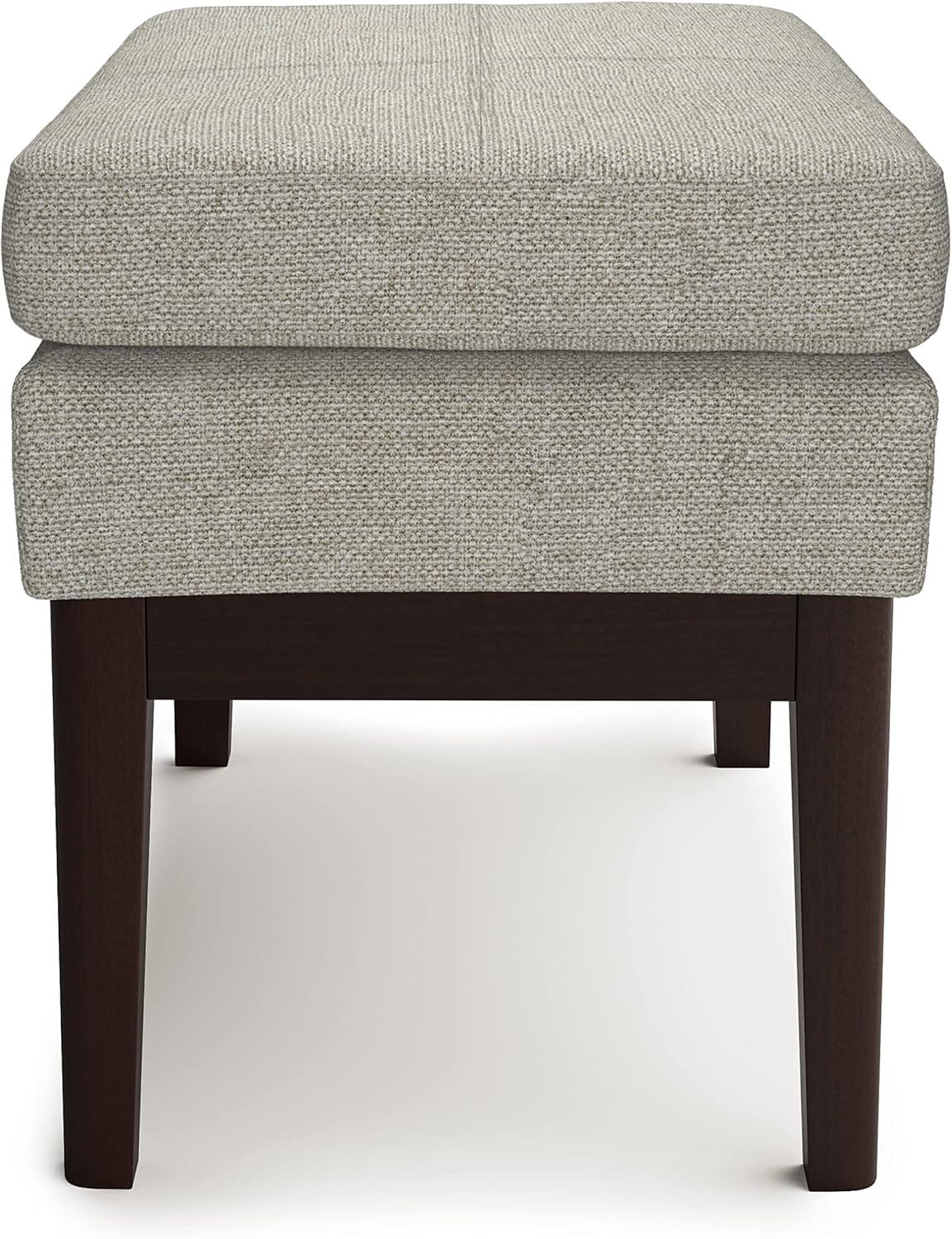 Simpli Home Carlson Small Mid-Century Ottoman Bench with Upholstered Seat