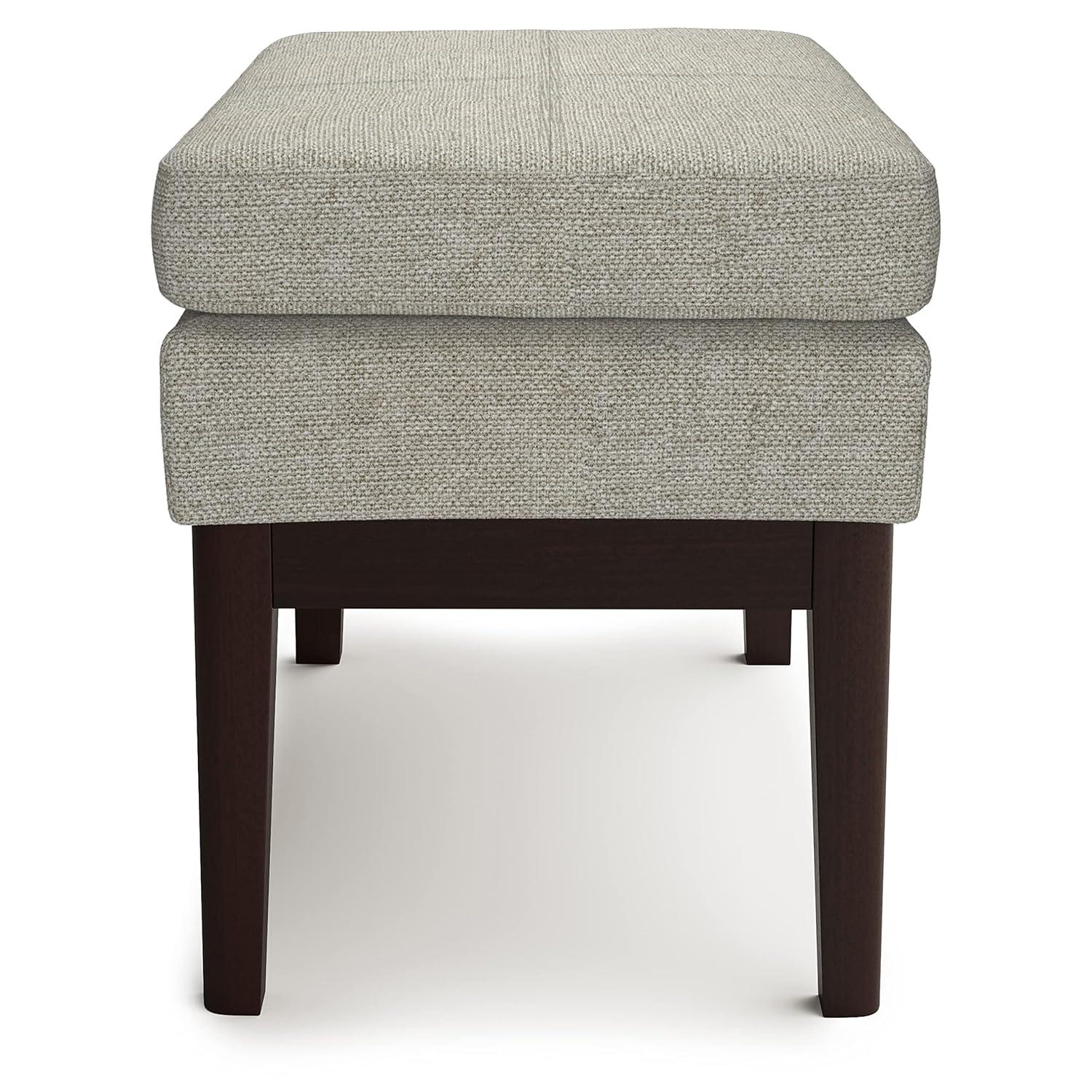 Simpli Home Carlson Small Mid-Century Ottoman Bench with Upholstered Seat