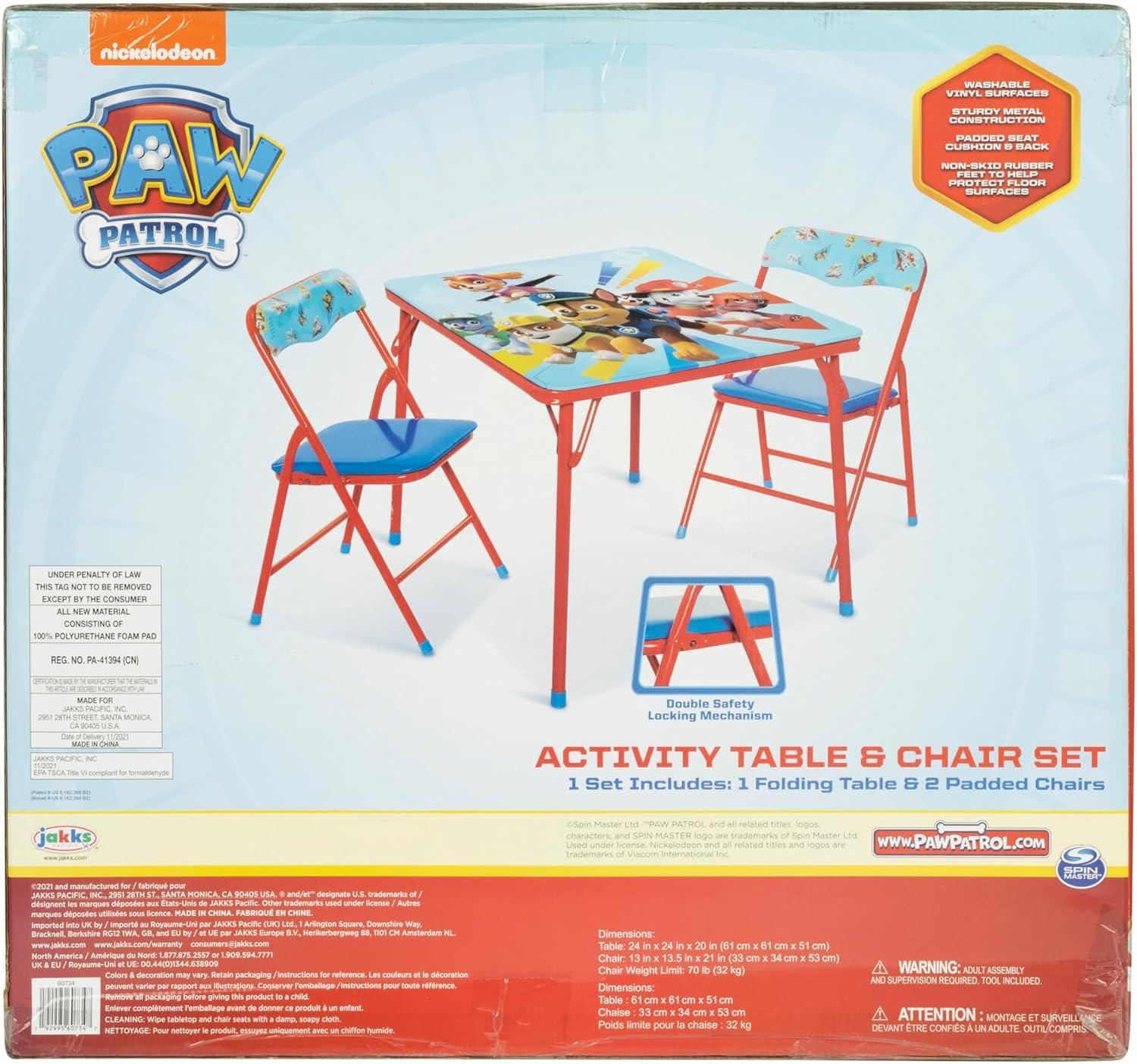 Paw Patrol Child 3-Piece Table and Chairs Set, Red