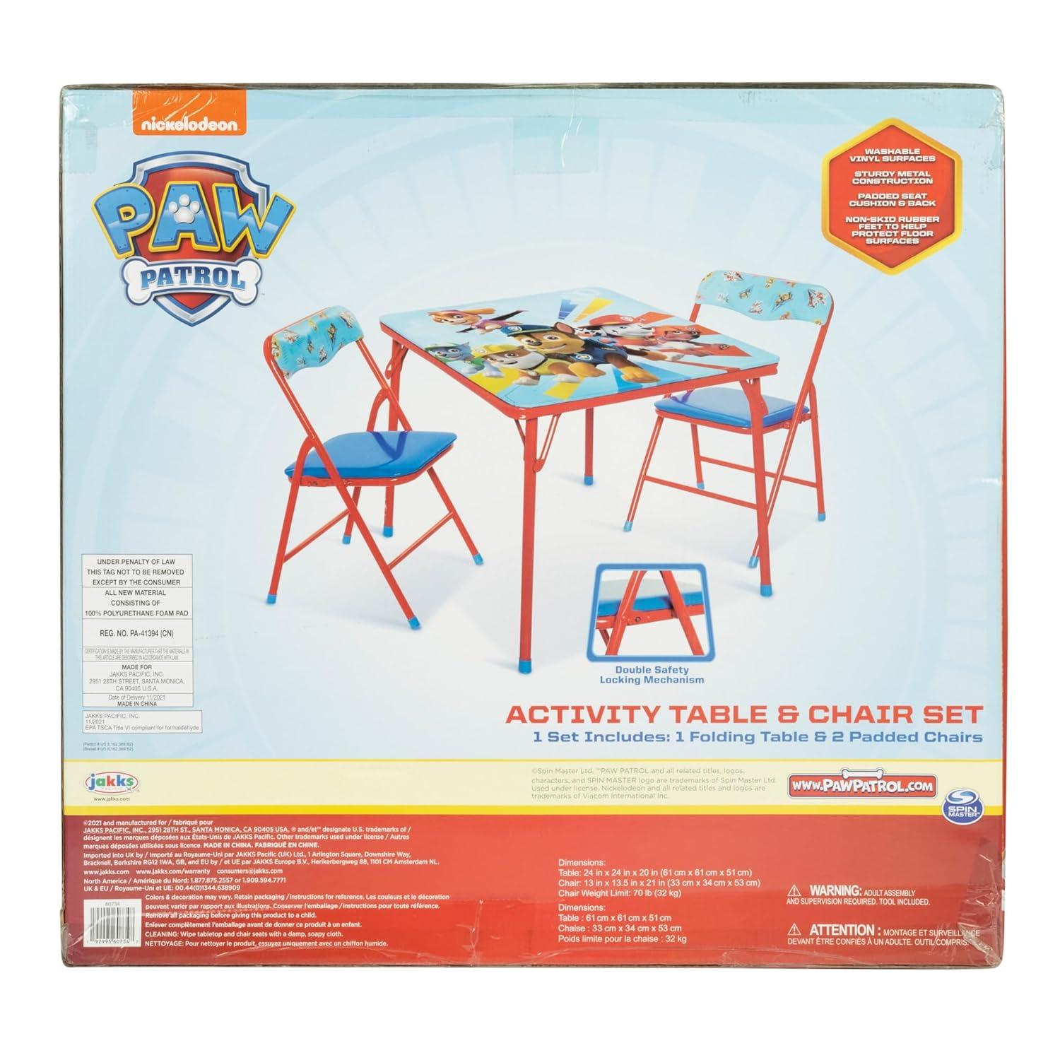 Paw Patrol Child 3-Piece Table and Chairs Set, Red