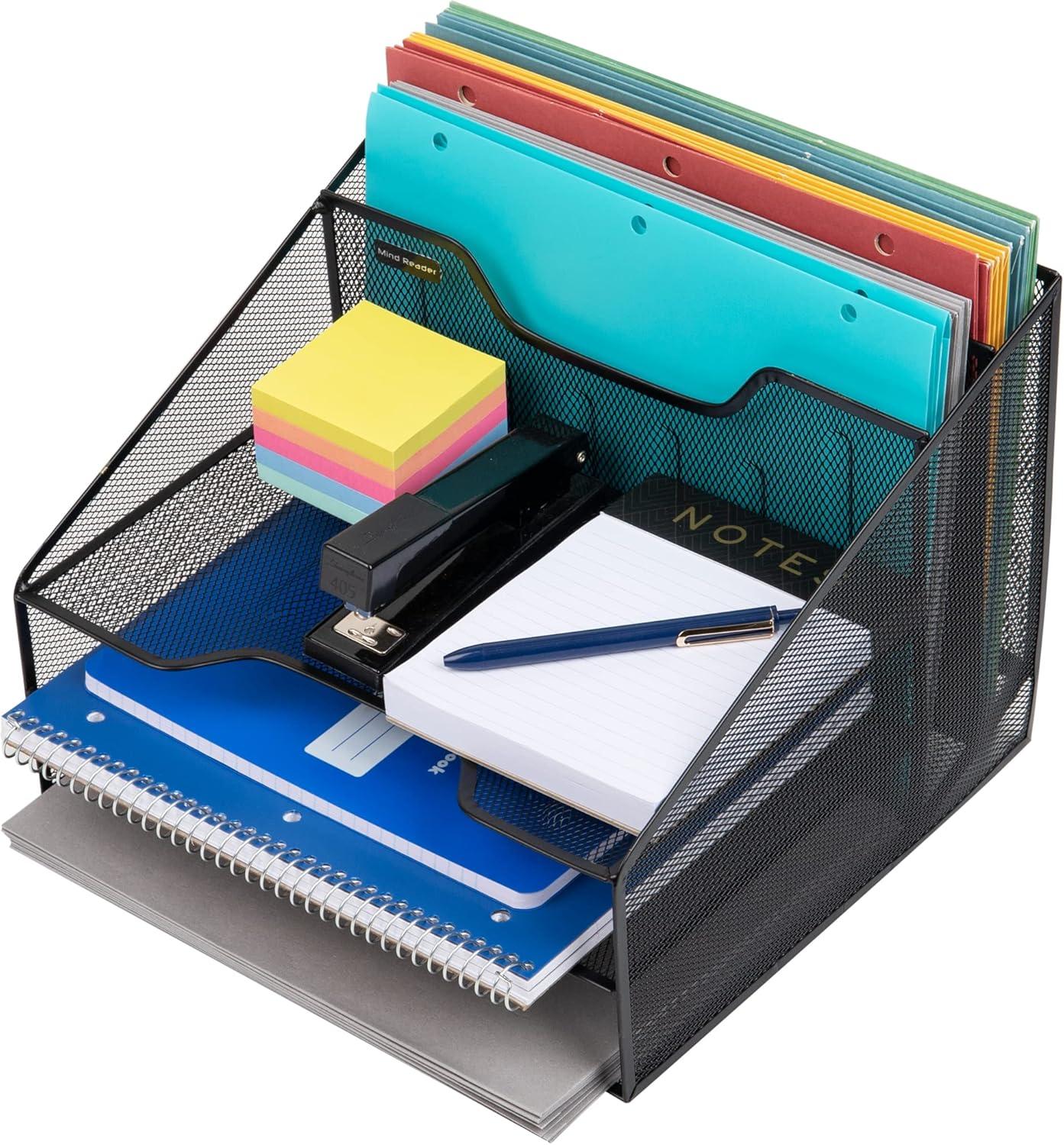 Desktop Organizer, Vertical File Holder, Paper Trays, Office, Metal, 12.5"L x 11.5"W x 9.5"H