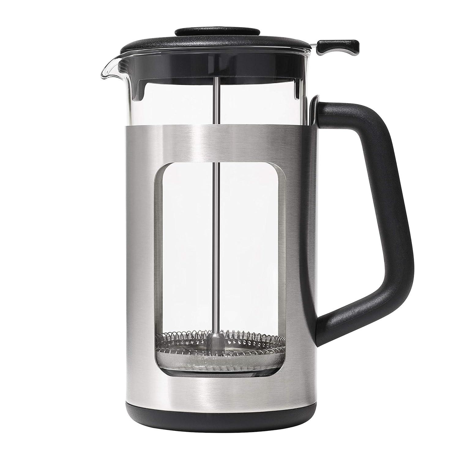 OXO 8 Cup French Press Coffee Maker - Black - 11294500: Stainless Steel & Glass, Nonslip Base, Manual, Hand Wash