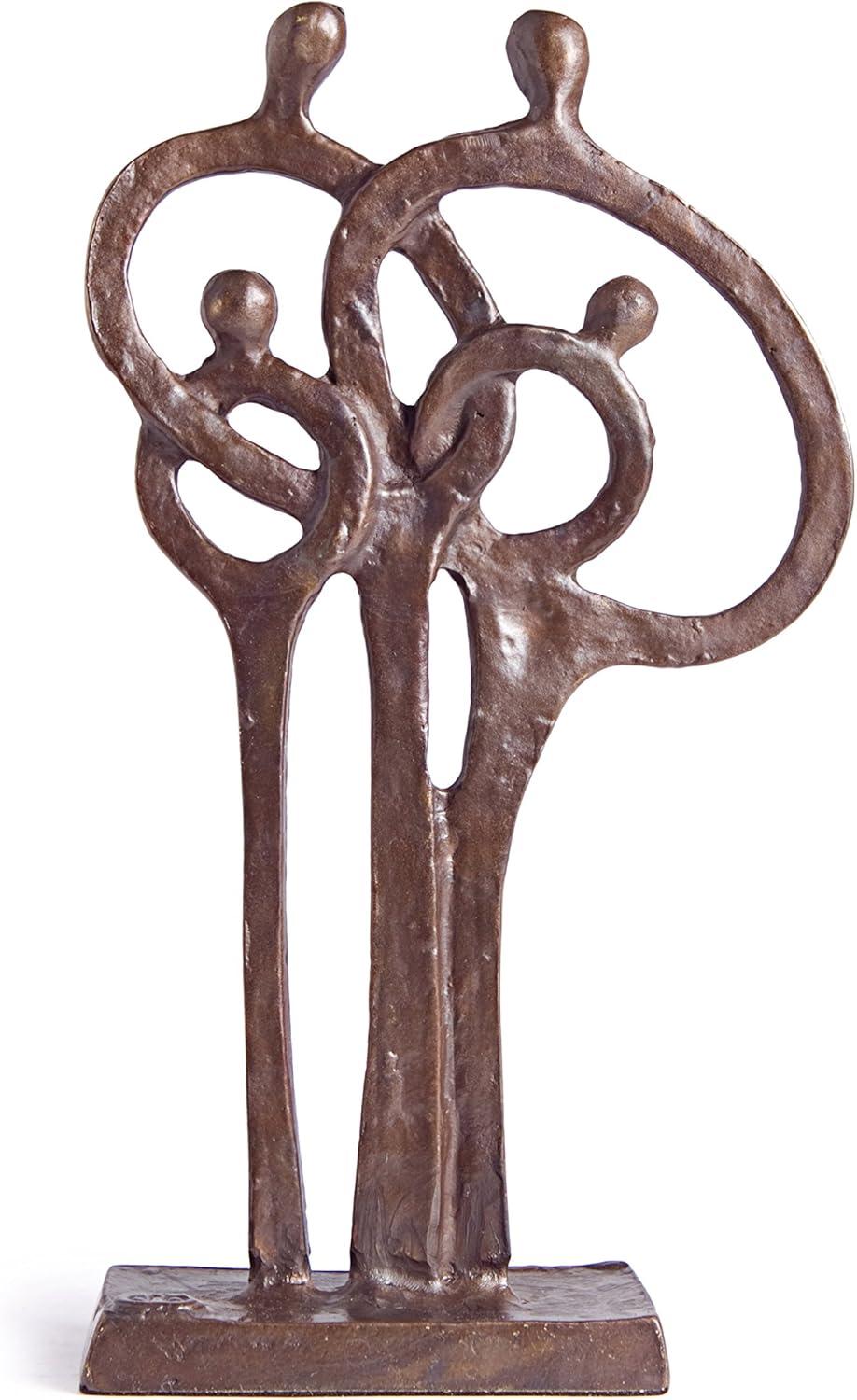 Bronze Family of Four Ring of Love Sculpture