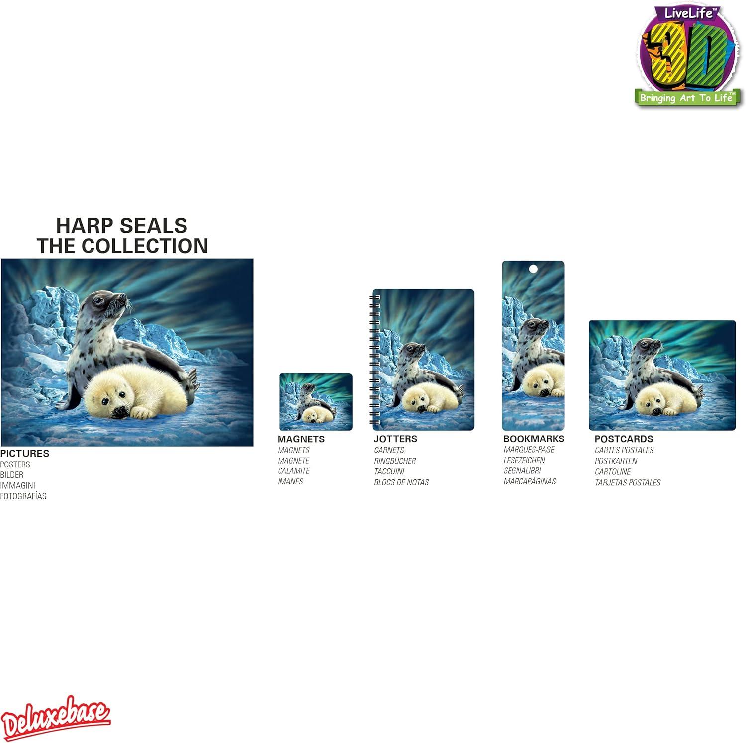 3D LiveLife Lenticular Wall Art Prints - Harp Seals from Deluxebase. Unframed 3D Ocean Poster. Perfect wall decor. Original artwork licensed from renowned artist, Steven Michael Gardner