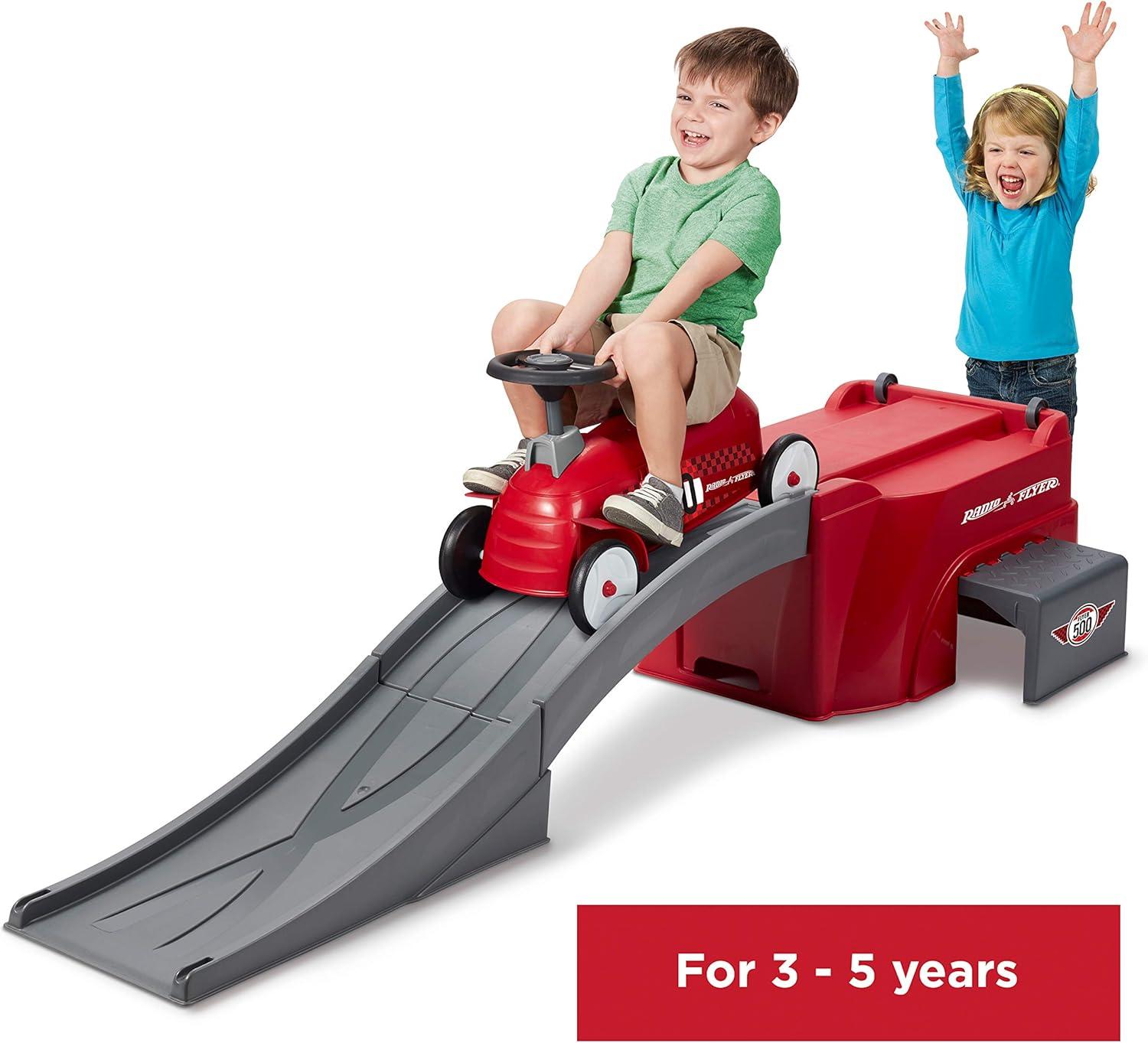 Radio Flyer 500 Toddler Ride On Toy with Ramp and Easy Storage Design for Kids, Outdoor Recreation, Activities, and Sports, Red