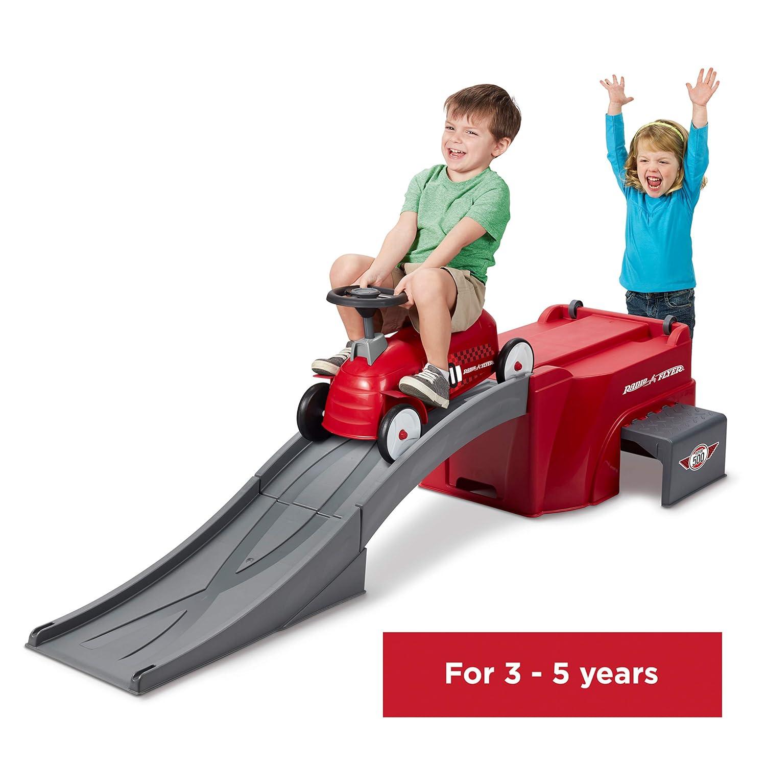 Radio Flyer 500 Toddler Ride On Toy with Ramp and Easy Storage Design for Kids, Outdoor Recreation, Activities, and Sports, Red