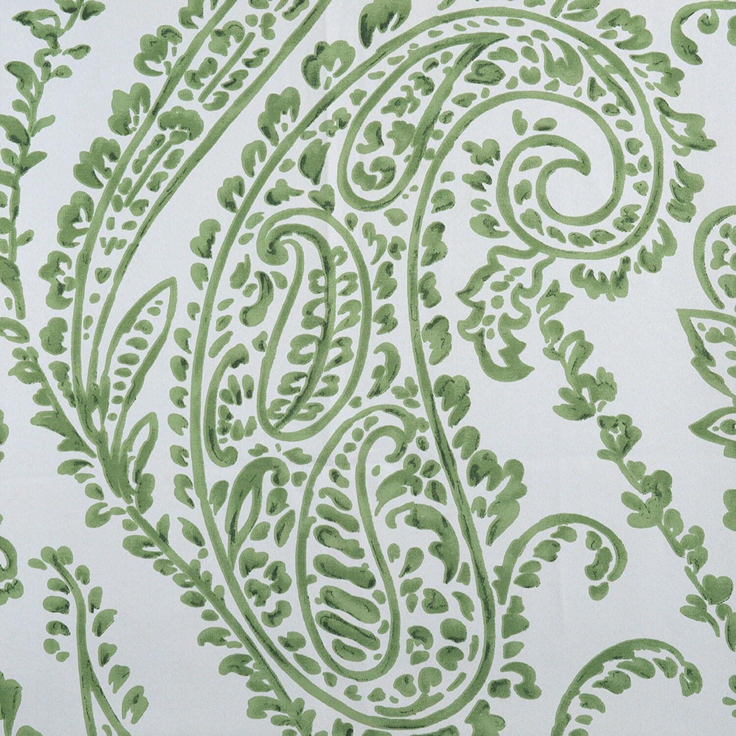 Tea Time Green Paisley Blackout Curtains 50 x 96 Inches