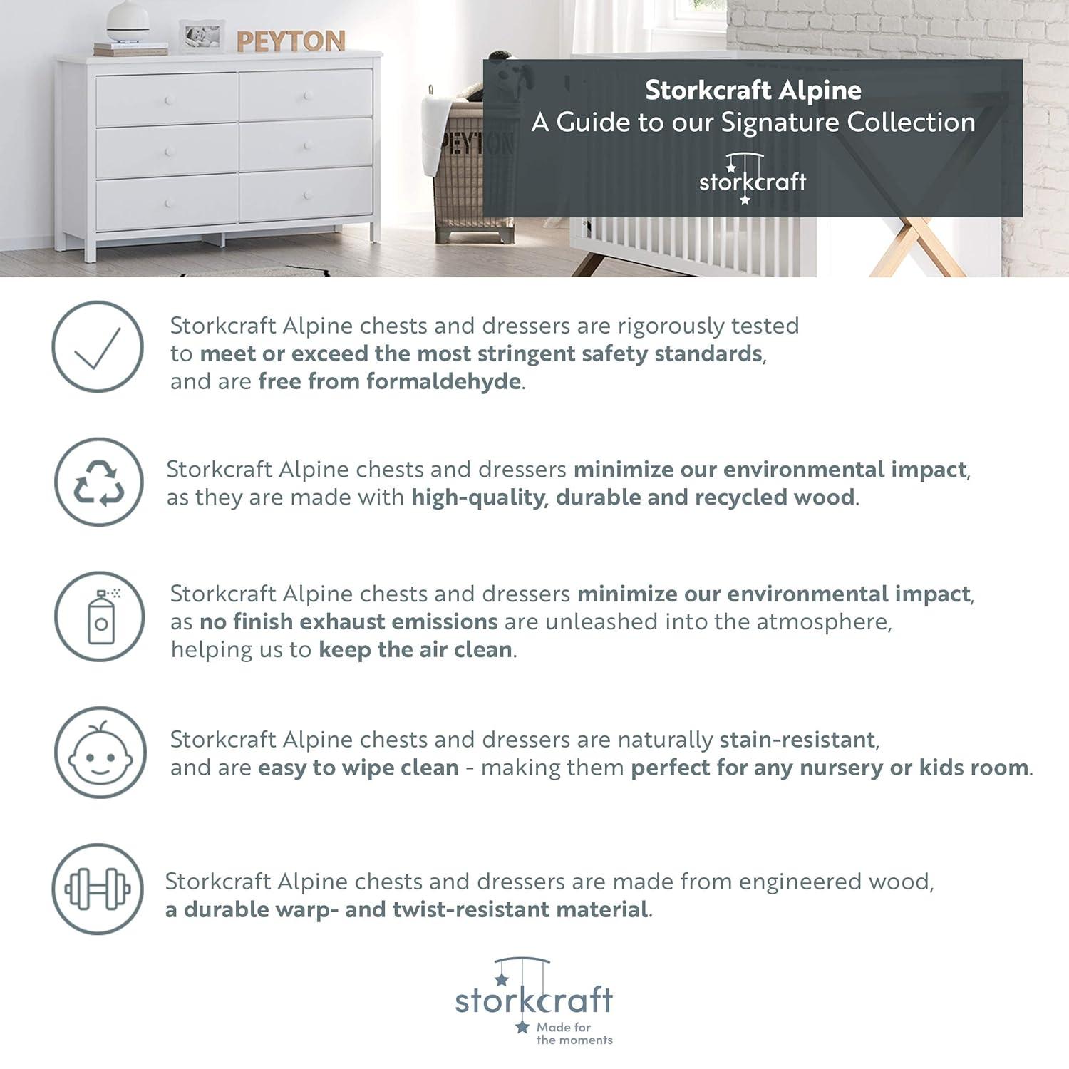 Storkcraft Alpine 6 Drawer Dresser with Interlocking Drawers