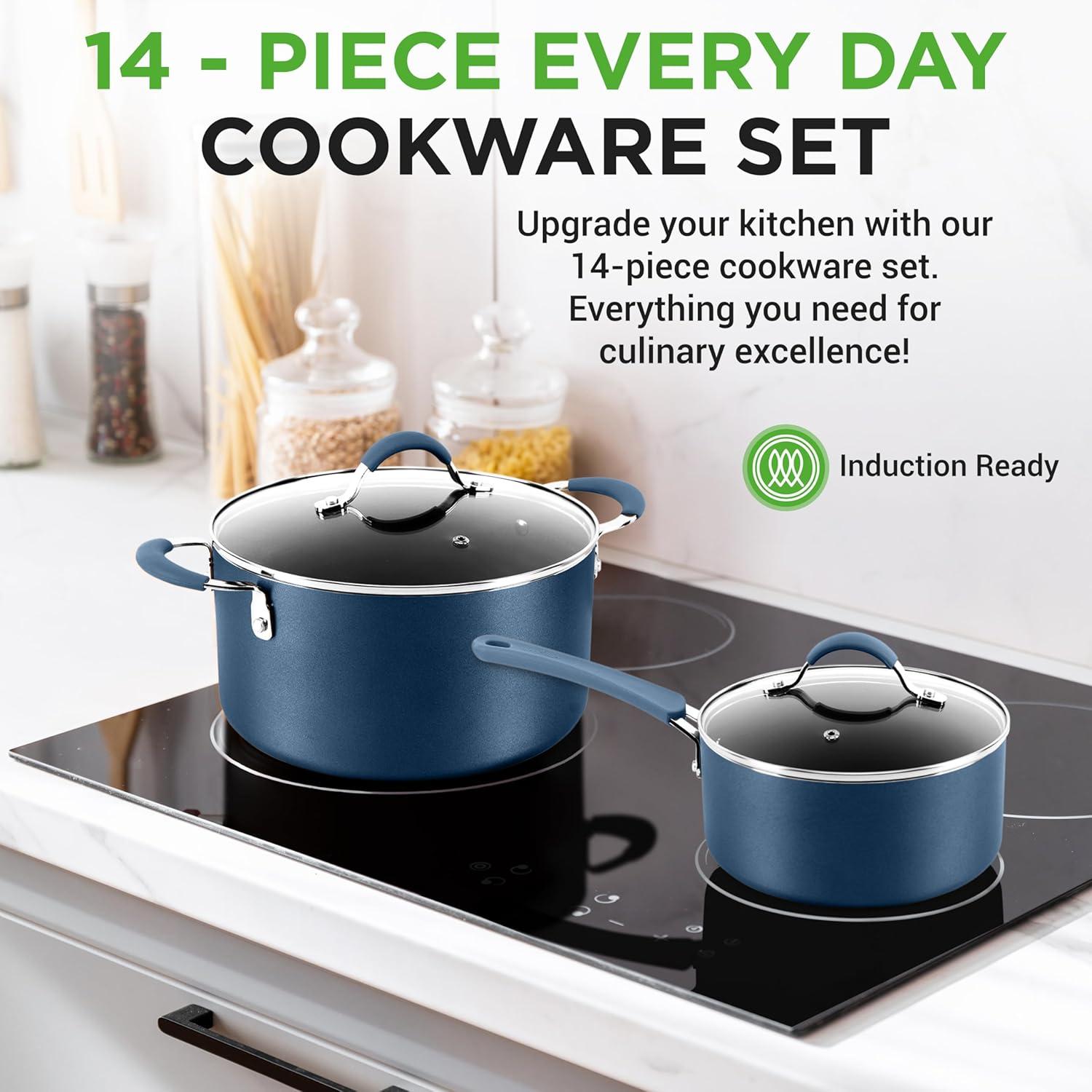 14 - Piece Non-Stick Aluminum Cookware Set