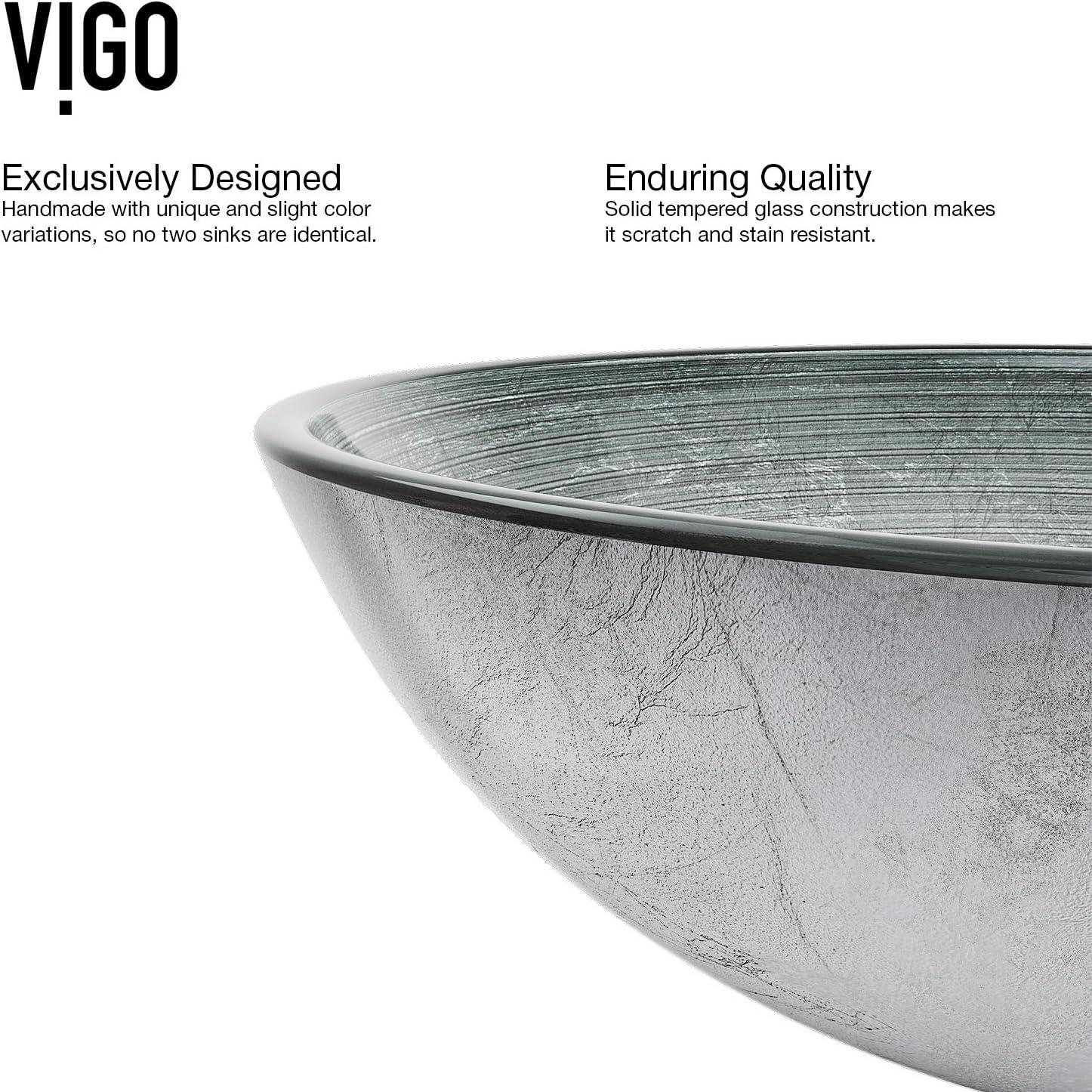 Giovanni Russet Glass 17" L 17" W 6" H Round Vessel Bathroom Sink