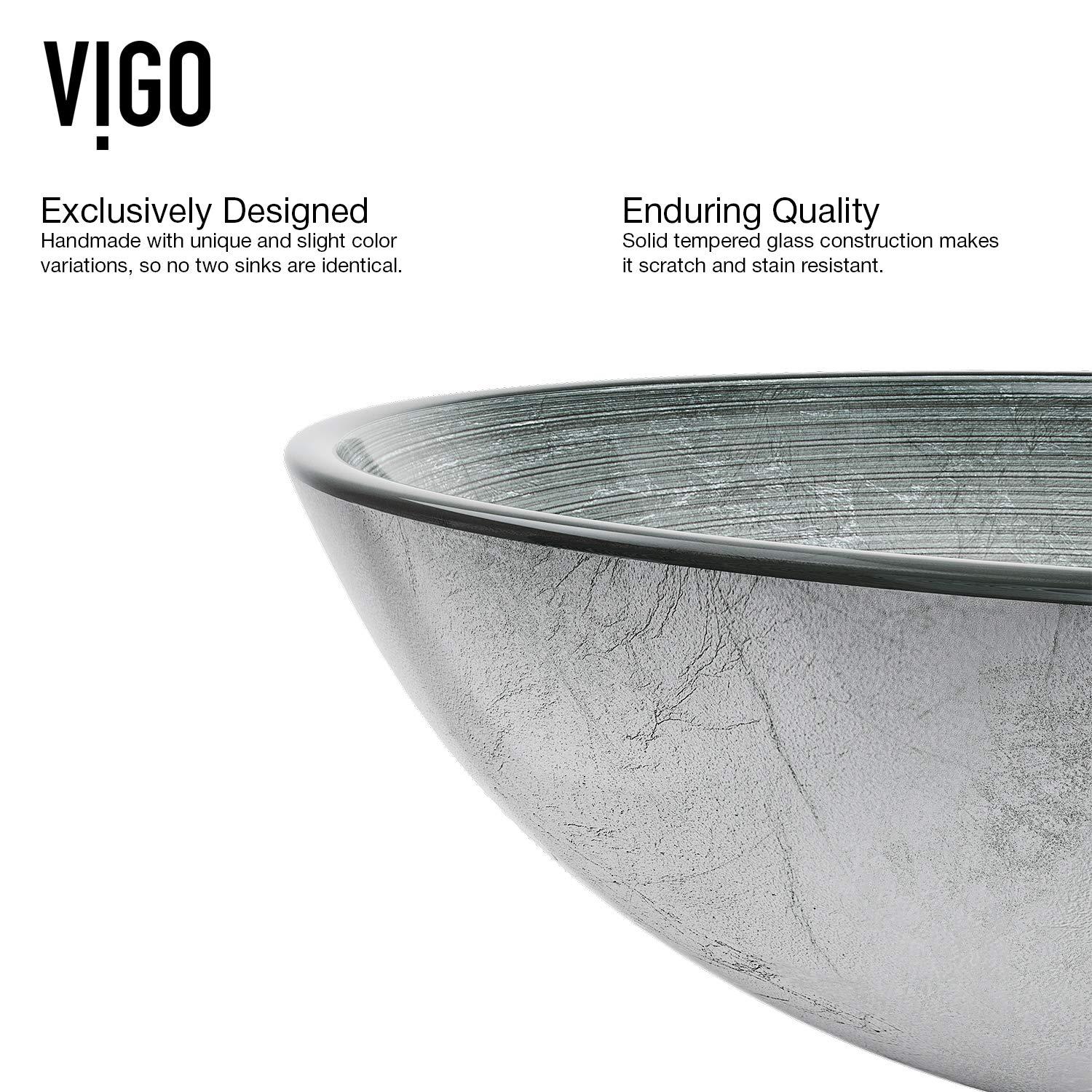 Giovanni Russet Glass 17" L 17" W 6" H Round Vessel Bathroom Sink