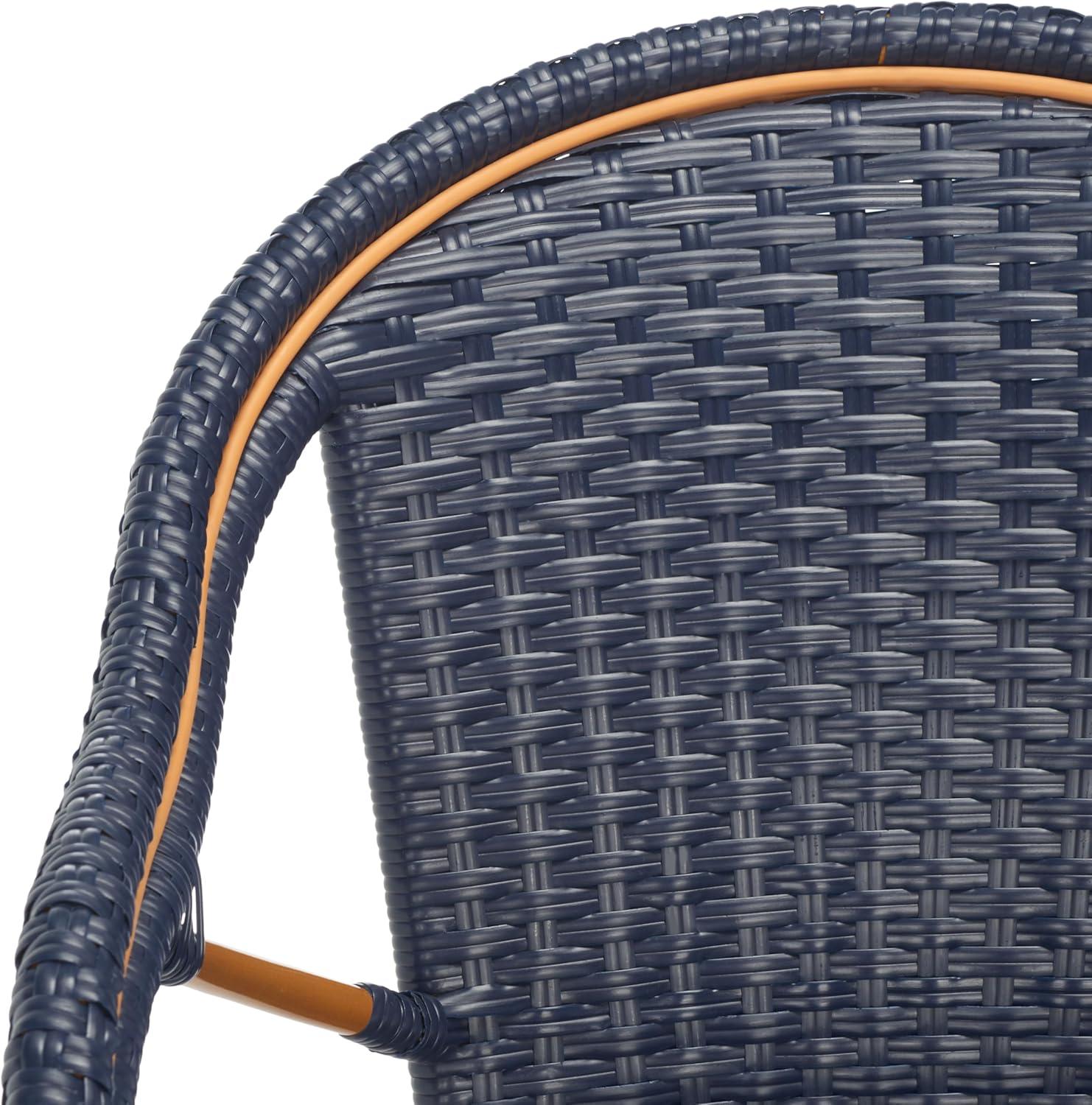 California Counter Stool With Arms - Indoor/Outdoor - PAT7533 - Navy - Safavieh