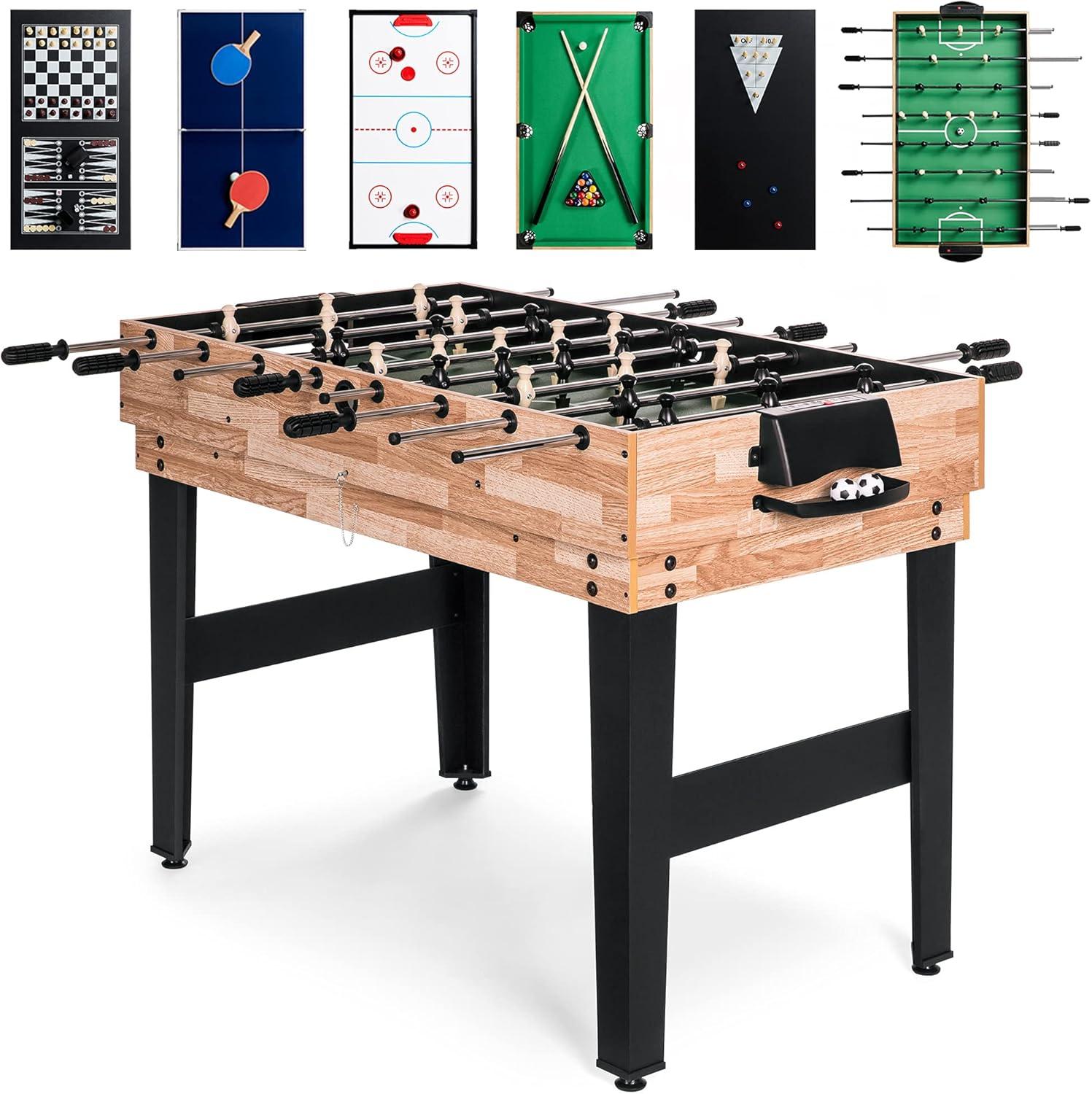 Best Choice Products 2x4ft 10-in-1 Combo Game Table Set w/ Hockey, Foosball, Pool, Shuffleboard, Ping Pong