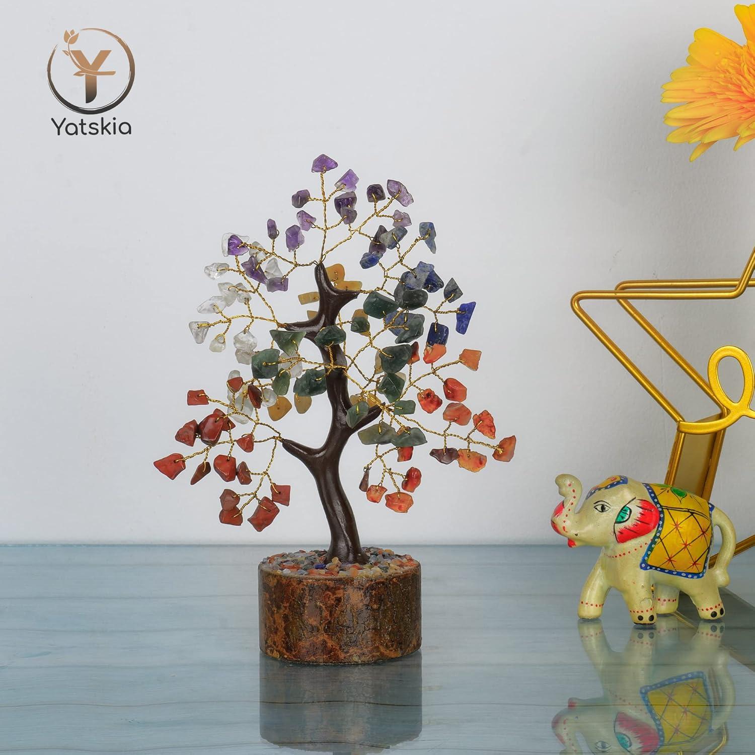 Crystal Tree Of Life 7 Chakra Healing Crystal Trees for Home Office Decoration Crystal Decor Money Bonsai Trees for Positive Energy