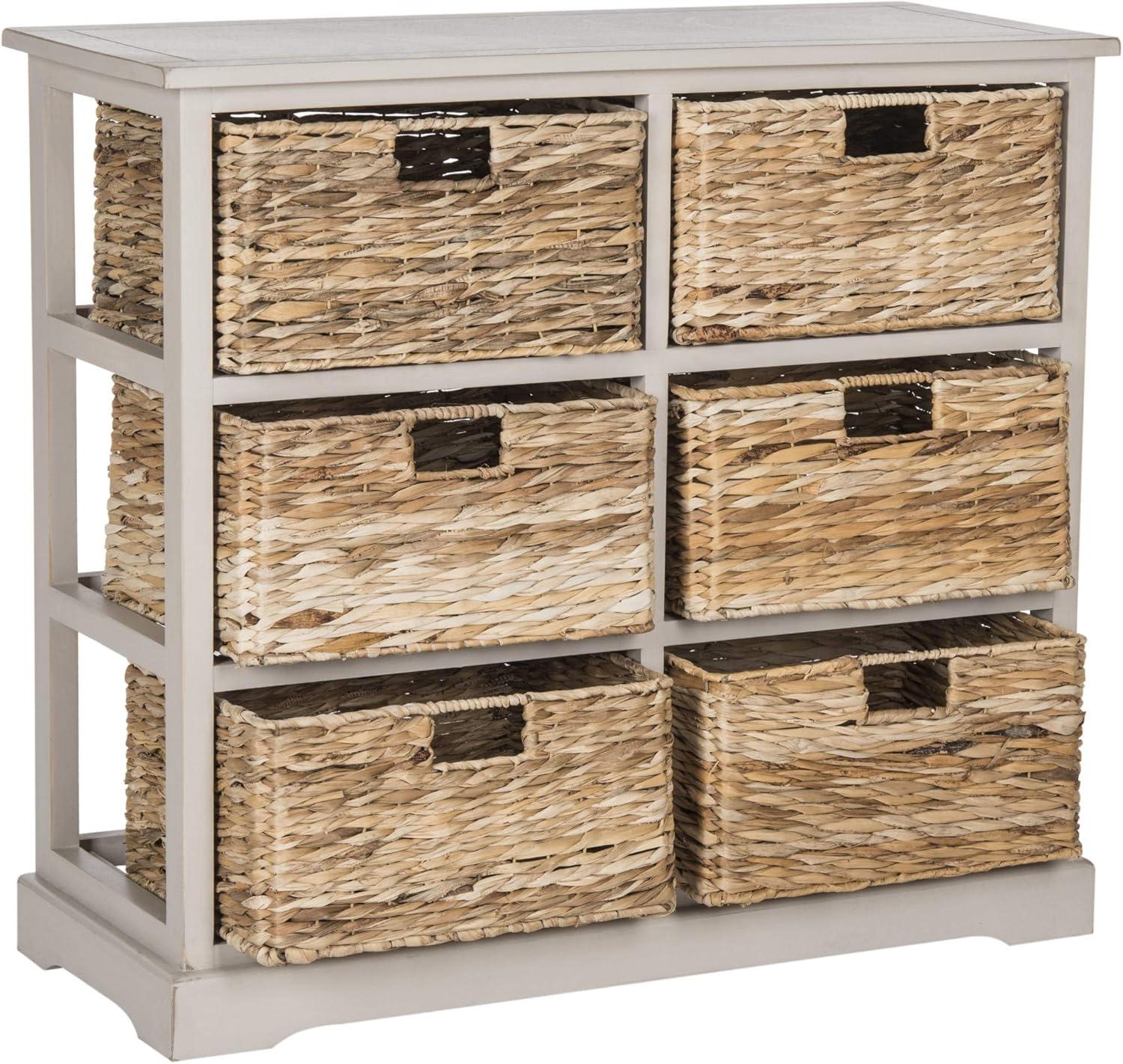 Keenan 6 Wicker Basket Storage Chest - Cherry - Safavieh.