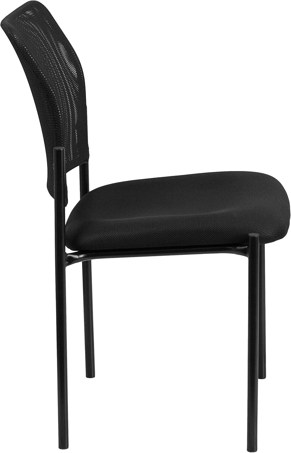 Flash Furniture Comfort Black Mesh Stackable Steel Side Chair