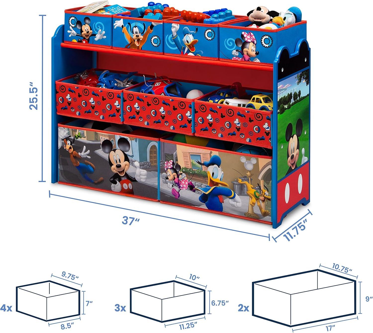 Delta Children Deluxe 9 Bin Design and Store Toy Organizer - Mickey Mouse