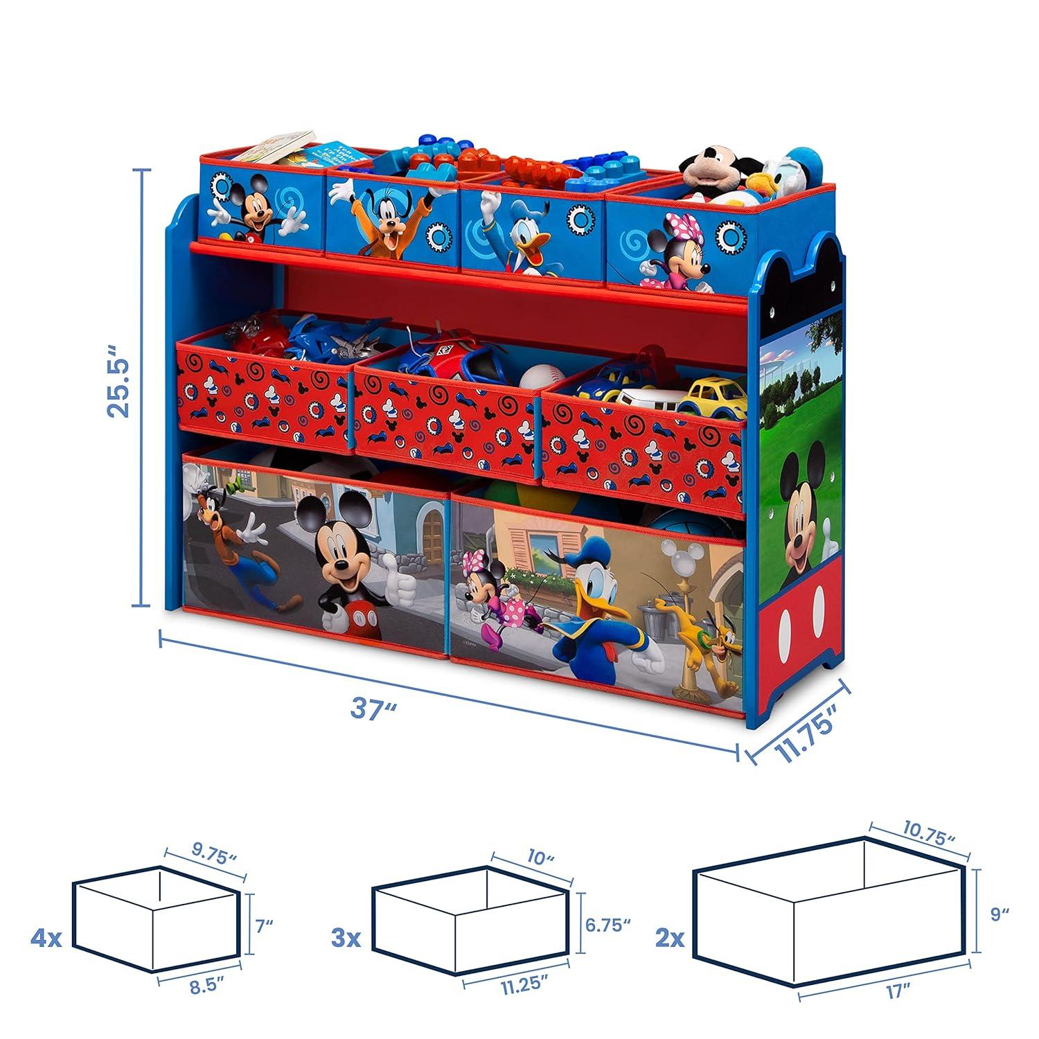 Delta Children Deluxe 9 Bin Design and Store Toy Organizer - Mickey Mouse