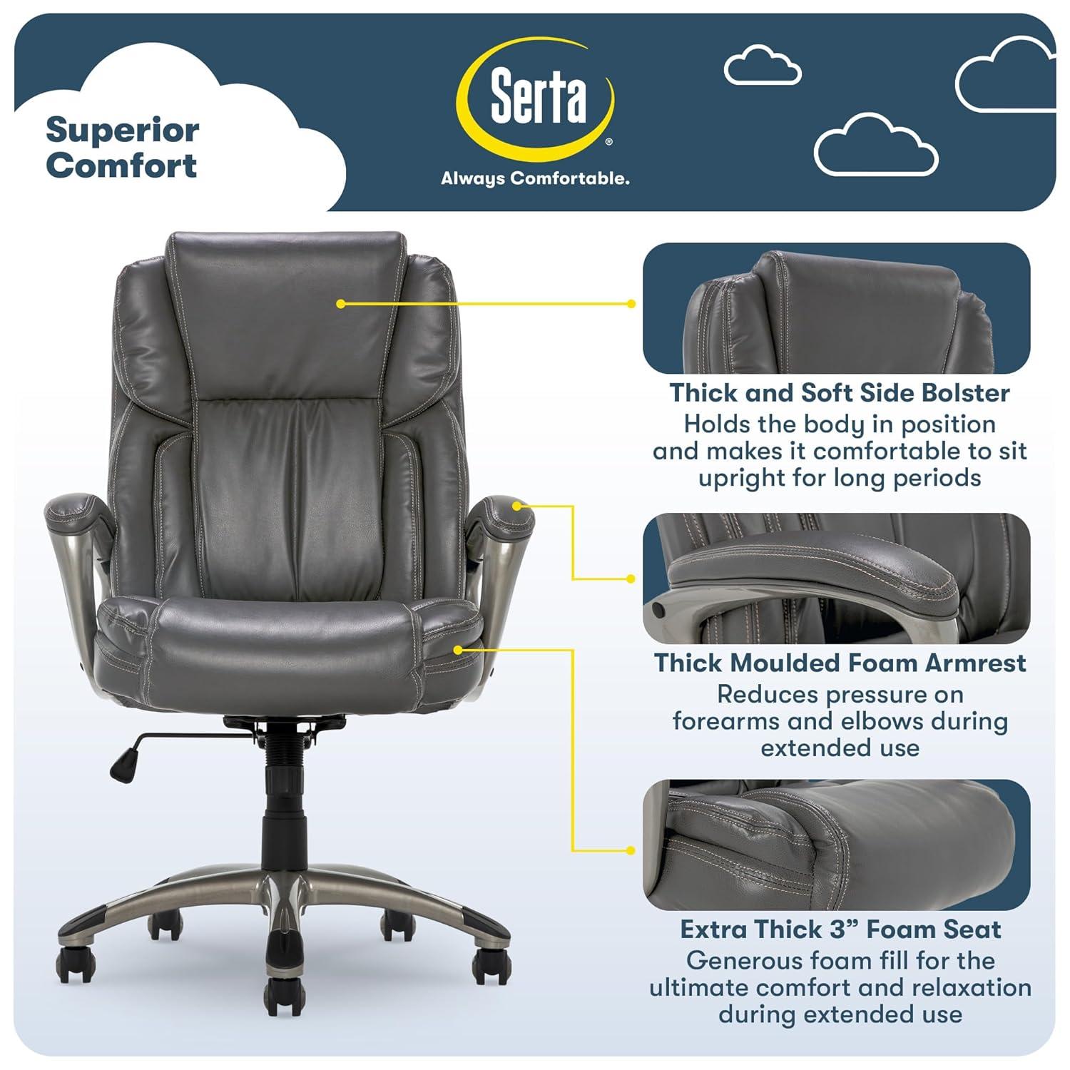 Works Executive Office Chair Harvard Gray - Serta