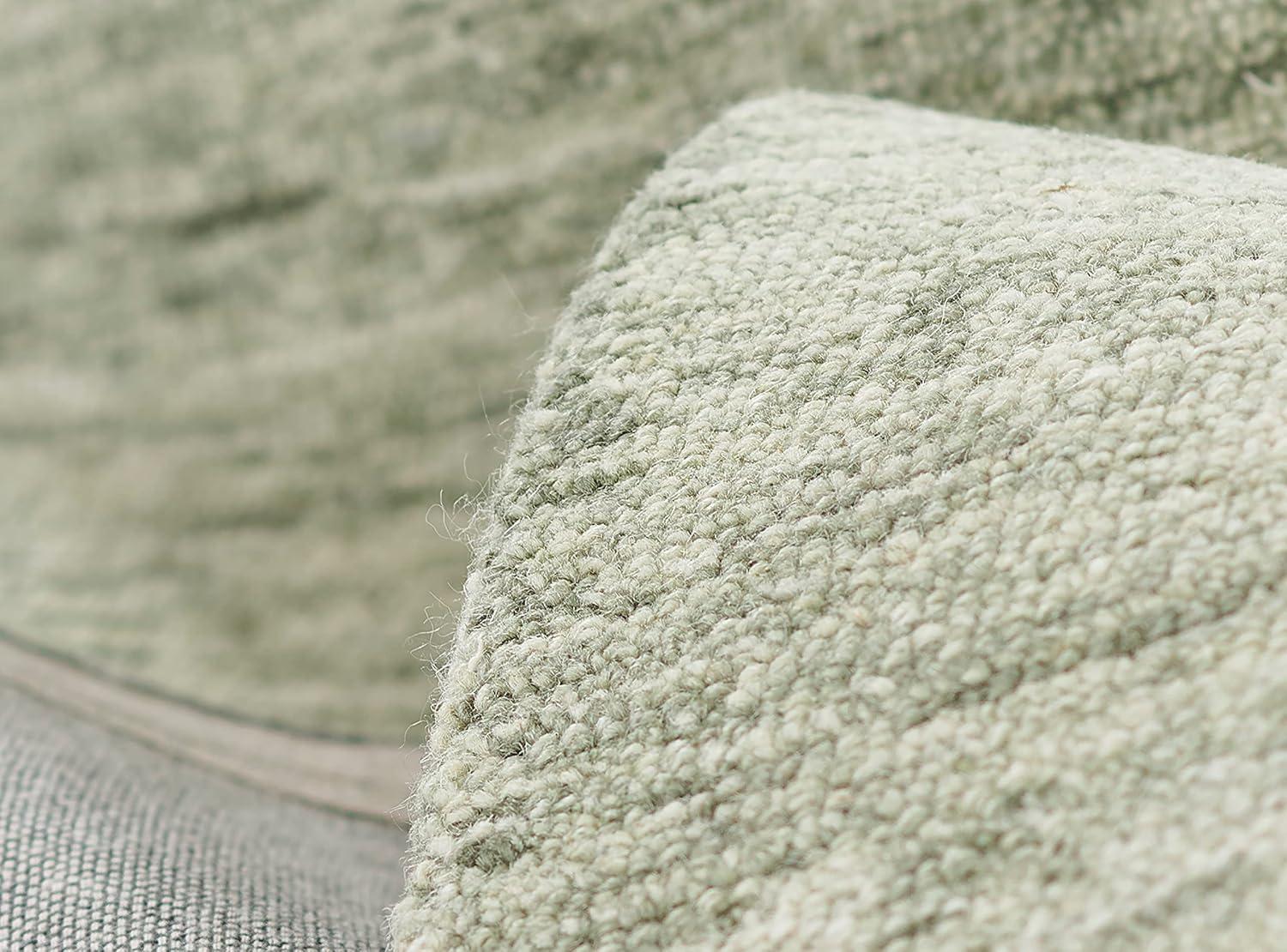 Momeni 2'x3' James Solid Handtufted Accent Rug Sage Green: Wool, Low Pile, Indoor, Rectangle, Cotton Backing
