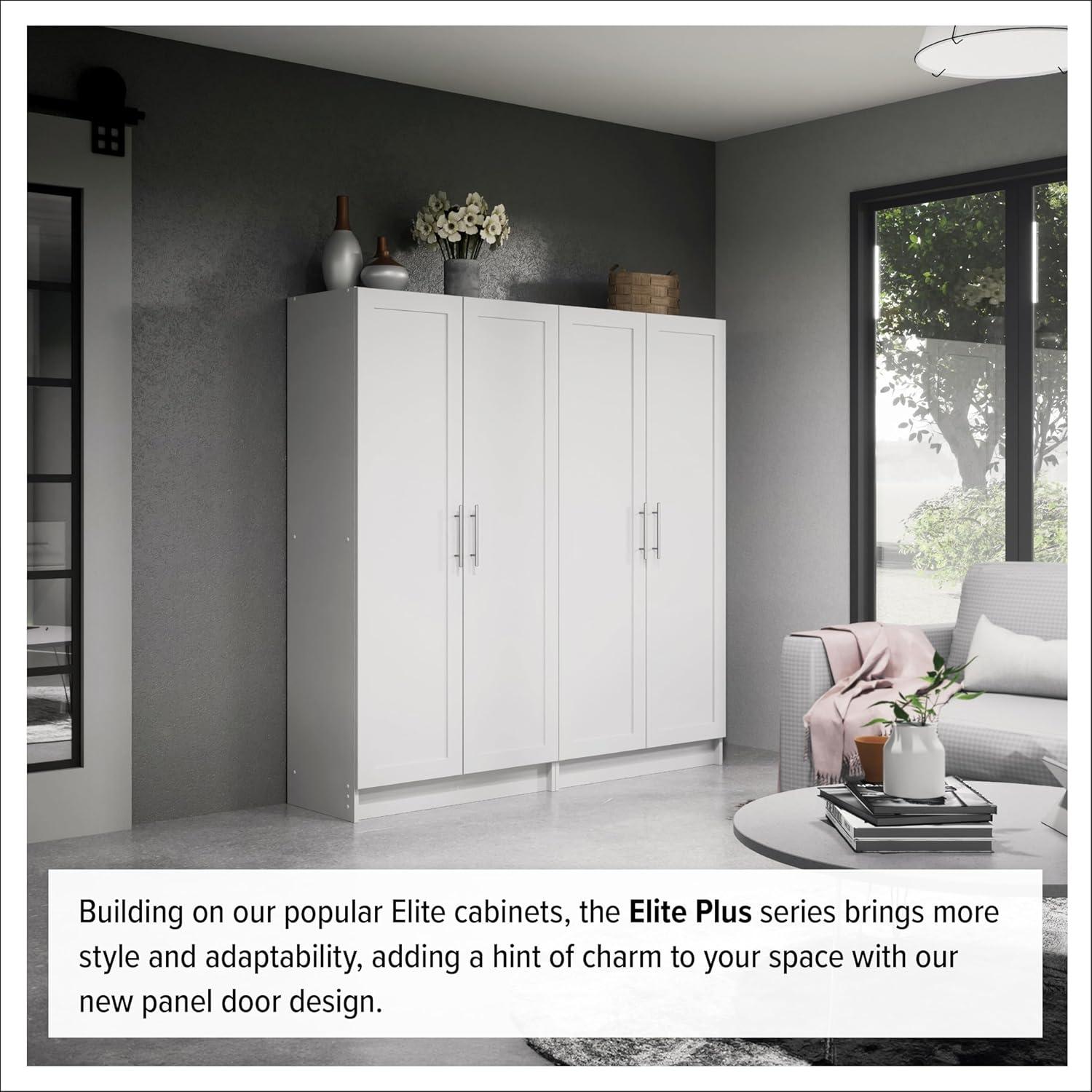 Prepac Elite 3 Shelf Accent Cabinet with Panel Doors