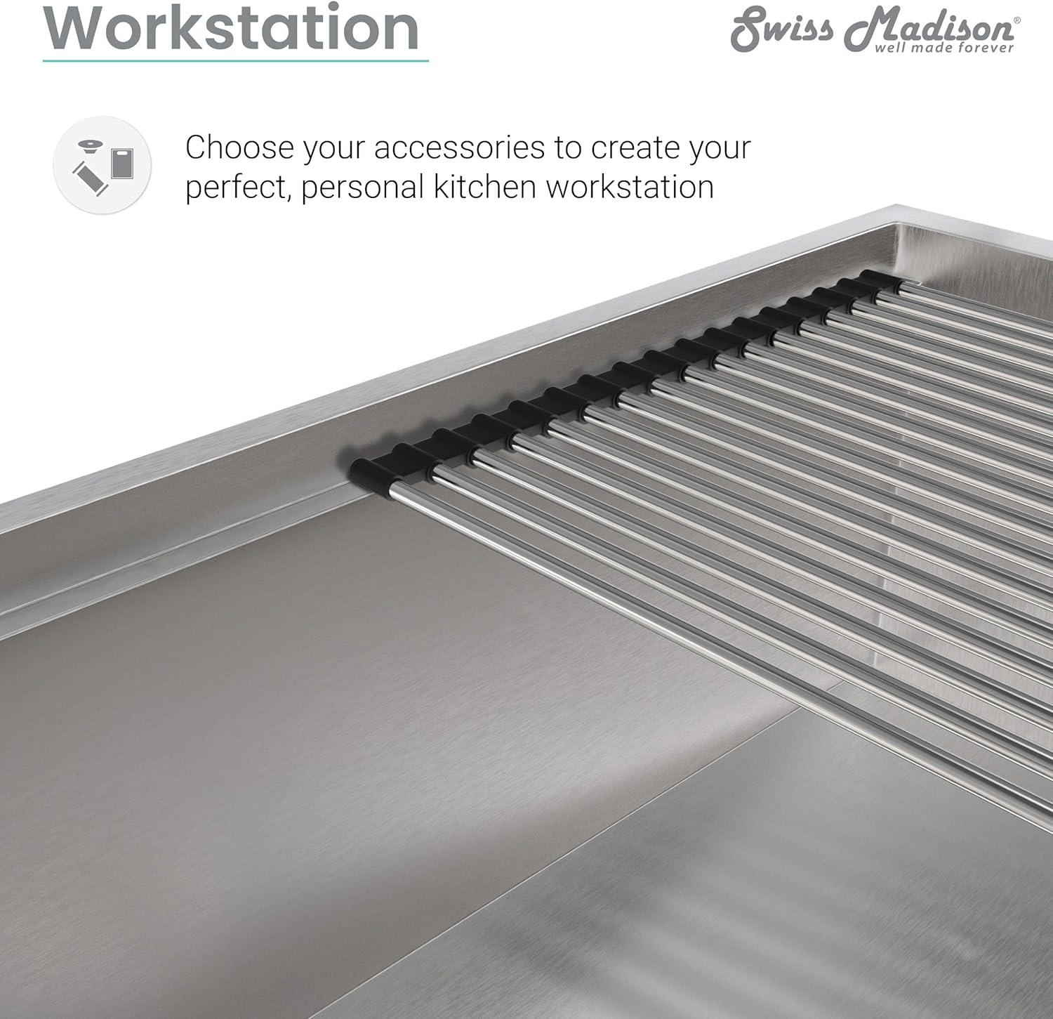 Swiss Madison 12 x 17 Stainless Steel Roll Up Sink Grid