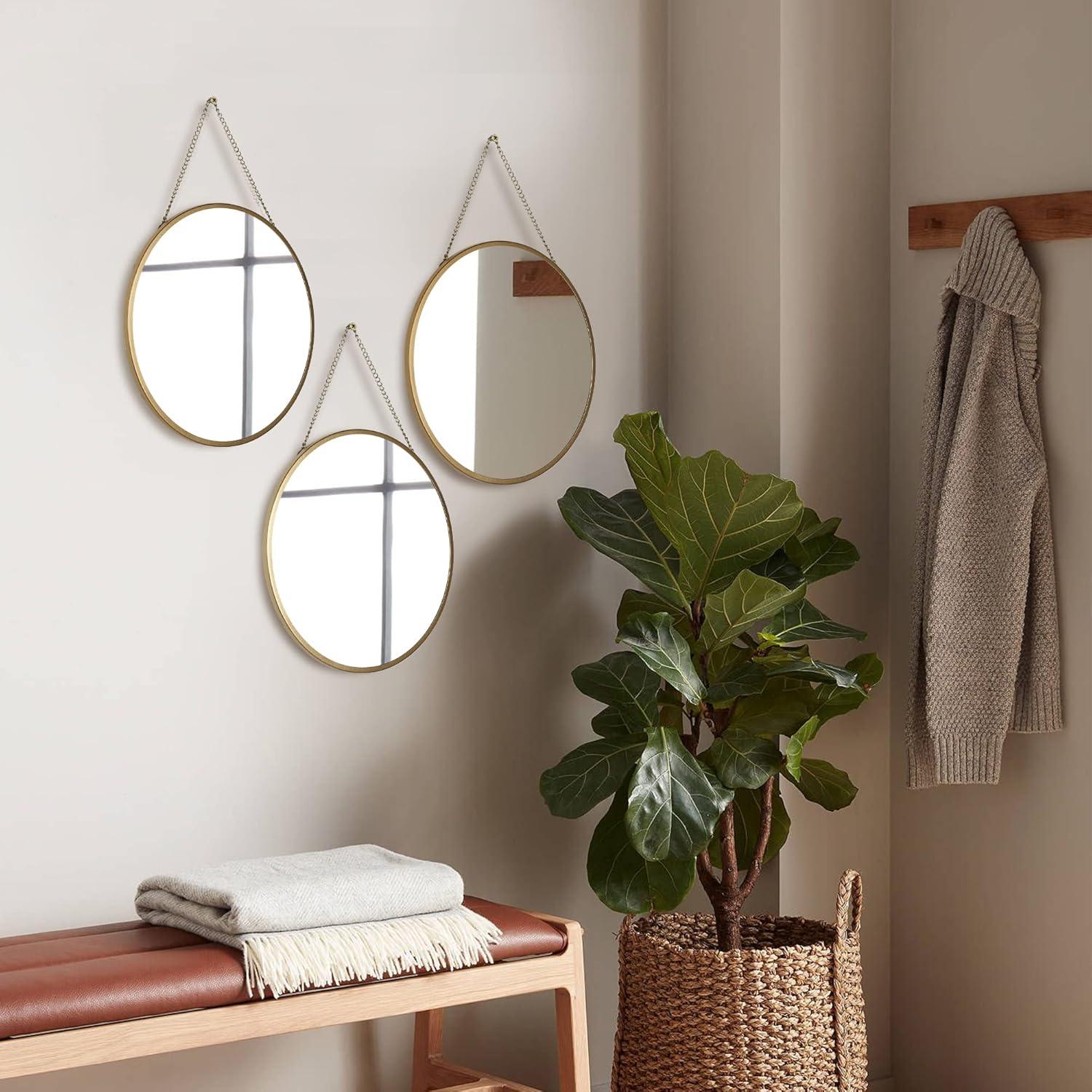 Save 50% • Small Hanging Circle Mirror, Gold Wall Mirror with Hanging  Chain, Round Mirrors for Wall Decor Entryway, Bathroom, Bedroom, Vanity,  Living Room, 10\, image size:1500x1500