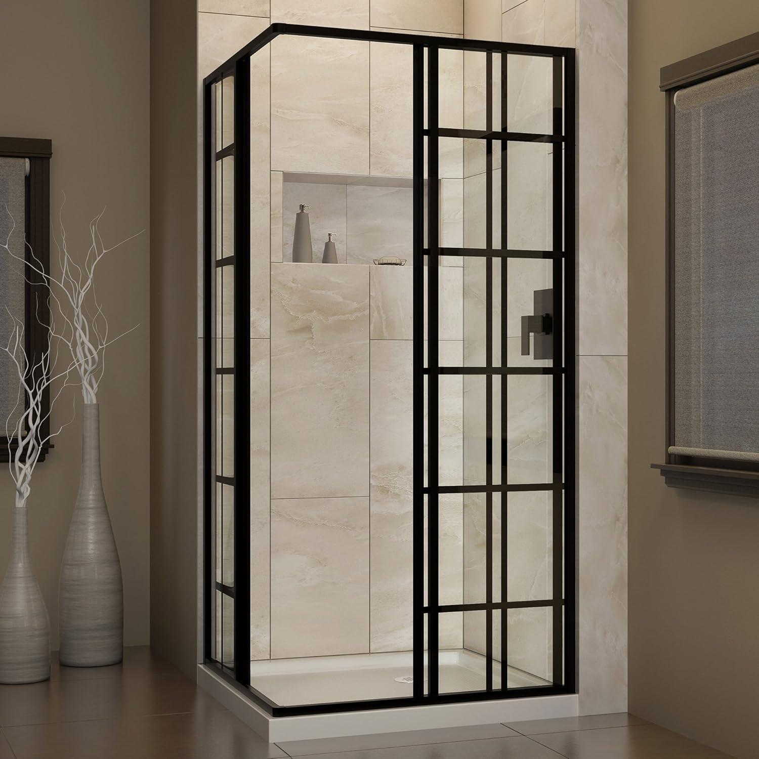 French Corner 34.5" W x 34.5" D x 72'' H Framed Square Shower Enclosure