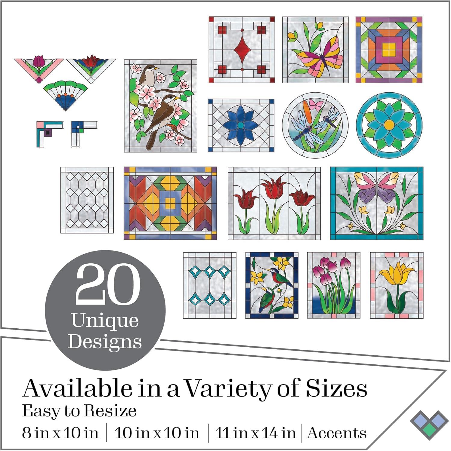 Gallery Glass Stained Glass Acrylic Paint Starter Kit, 10 Pc Set Including 2 Surfaces and Pattern Pack