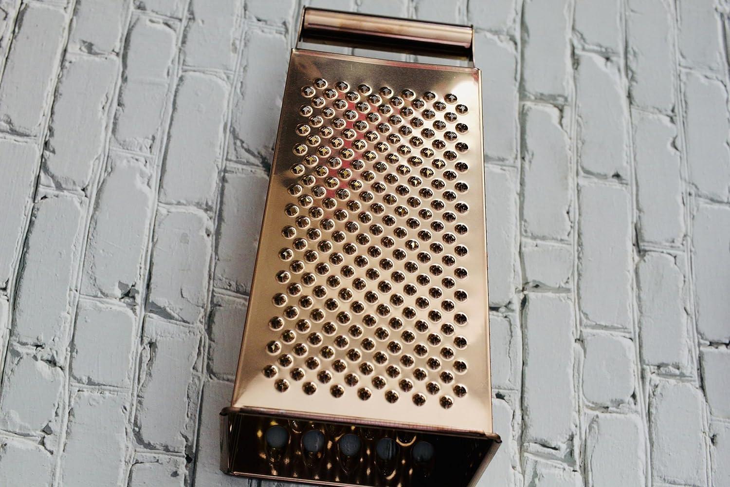 Gold Stainless Steel 4-Sided Multifunctional Grater with Handle