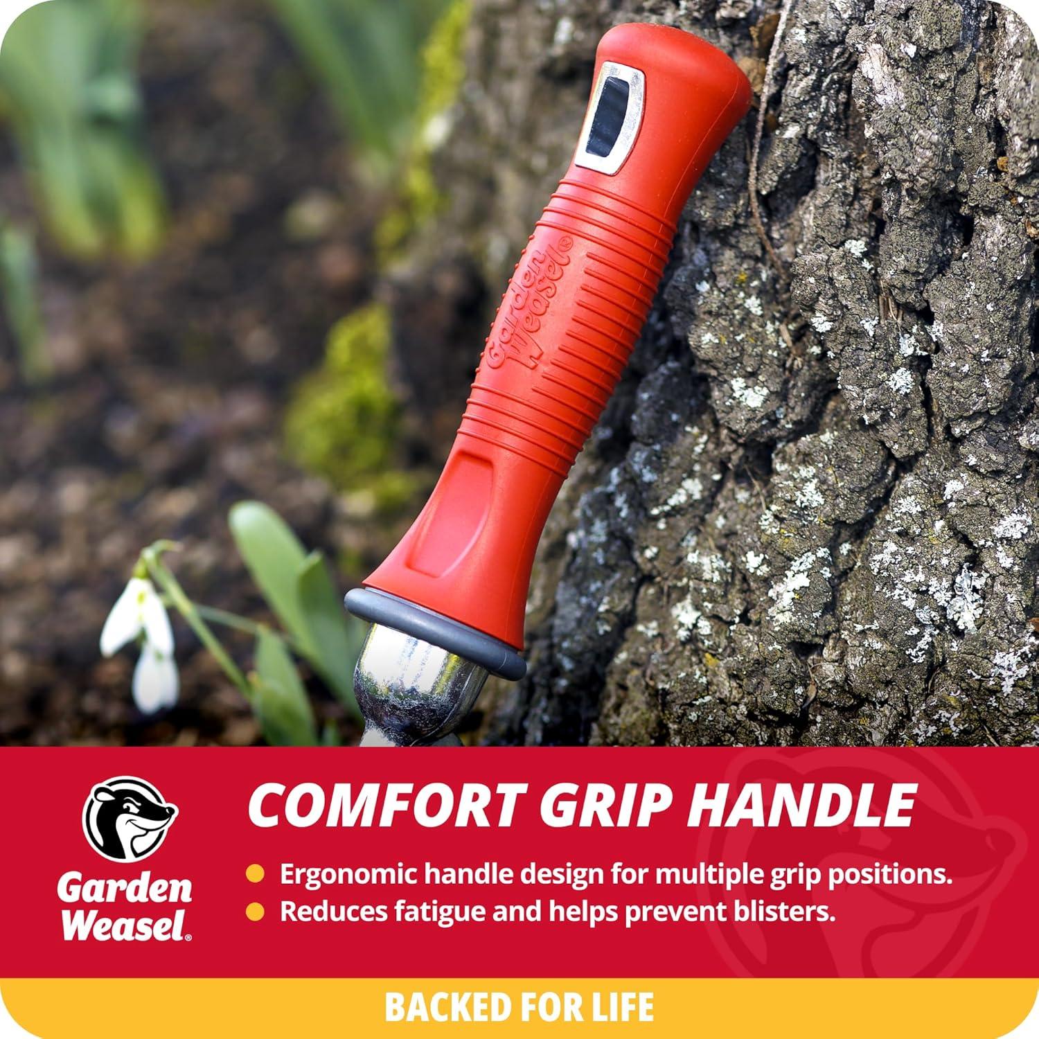 Red Cushioned Grip Short Handle Aluminum Tiller