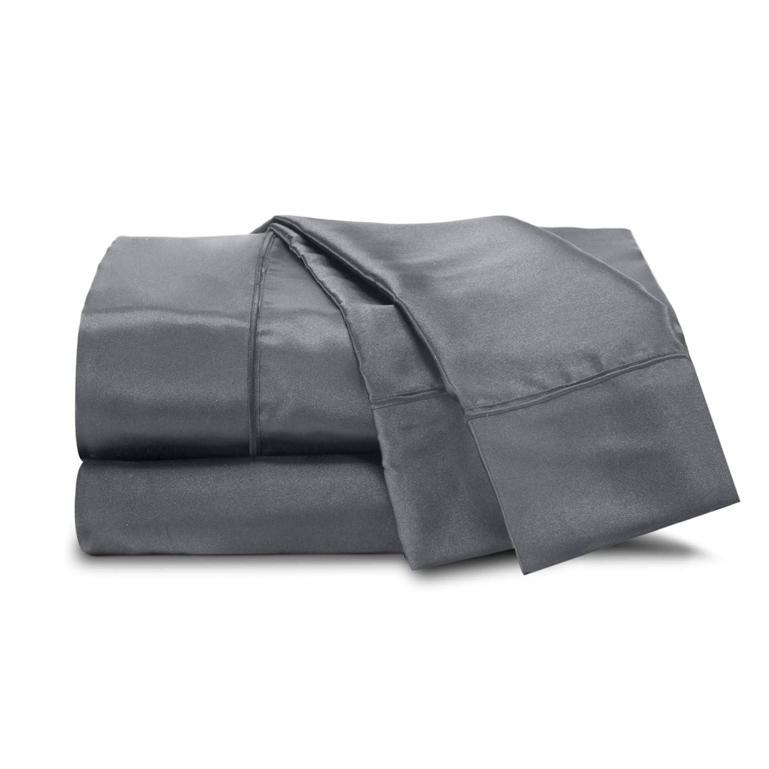 Seduction Martex Elegance Satin Silk Sheet Set Hotel Quality - Super Soft & Breathable Good For Hair & Skin