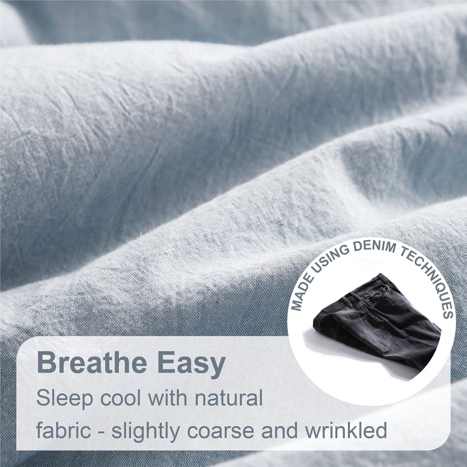 Swift Home 100% Cotton Crinkle Washed Duvet Cover Set